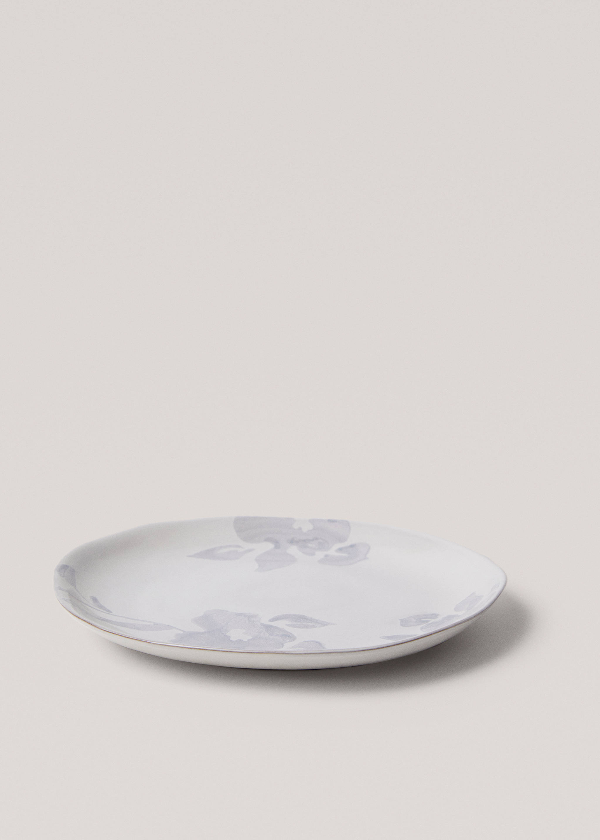 Tiefer Teller aus Terrakotta mit Blumendesign - Detail des Artikels 2