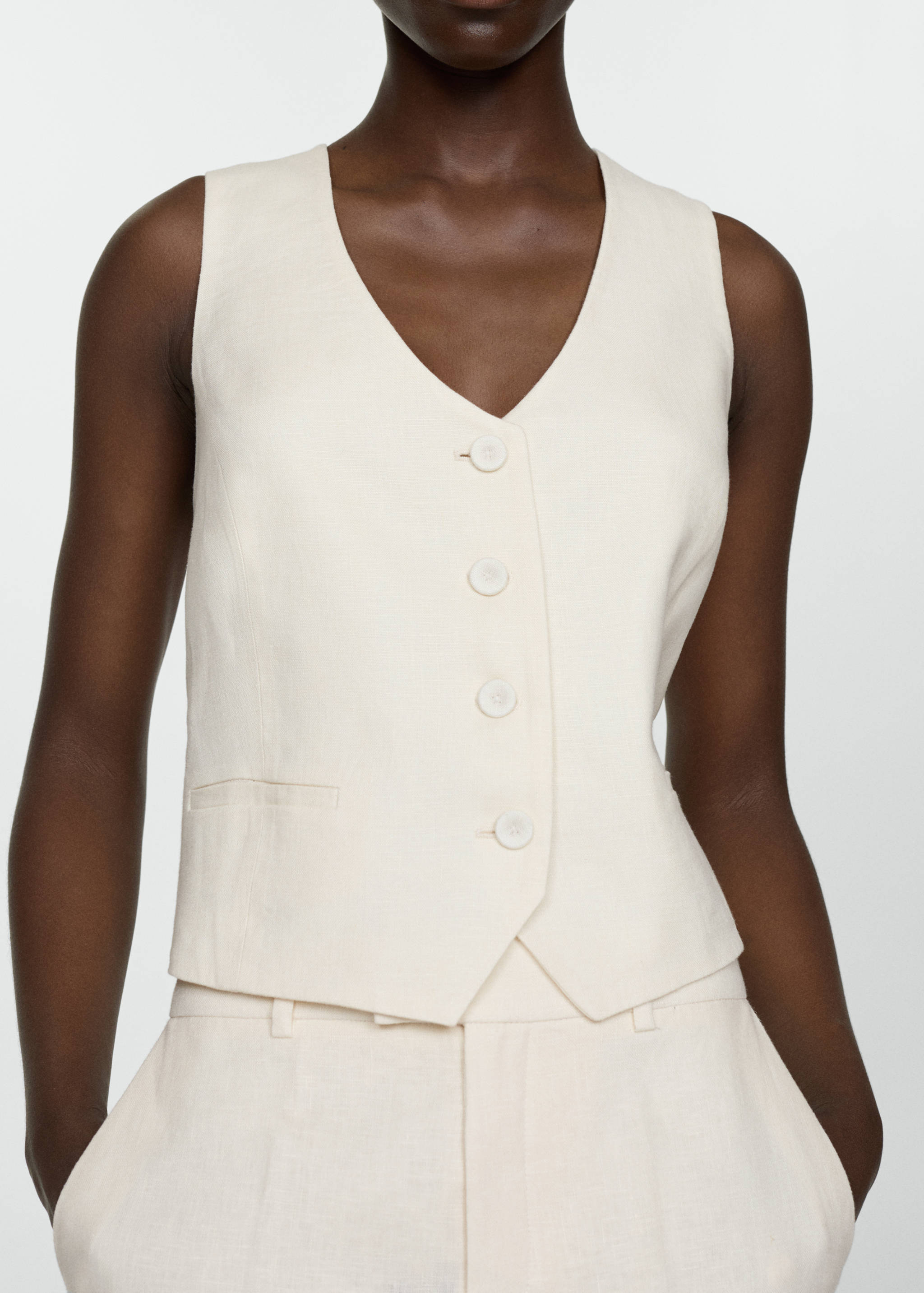 Linen suit waistcoat - Details of the article 6