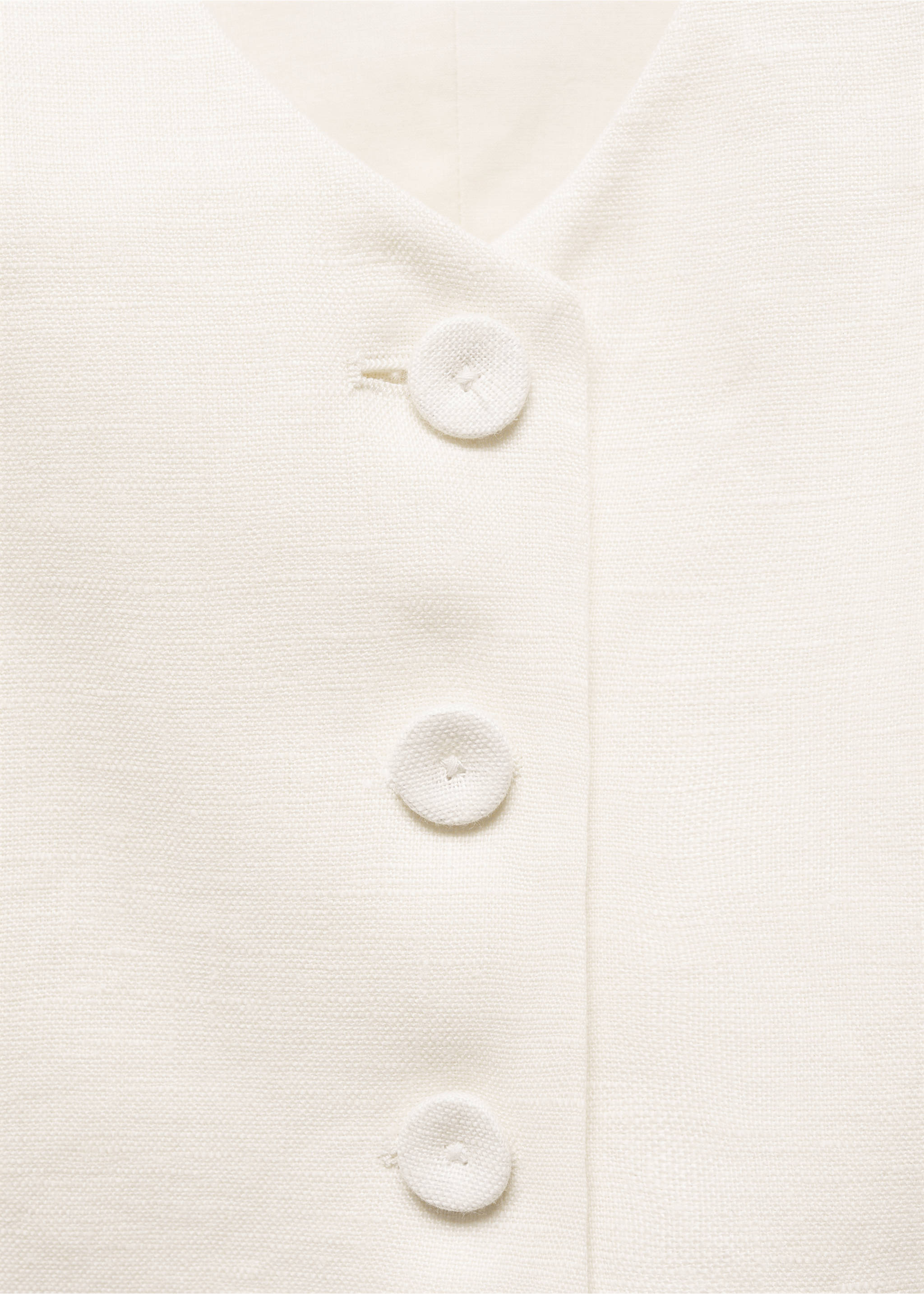 Linen suit waistcoat - Details of the article 8, Ecru. Ref: 67067112-00.