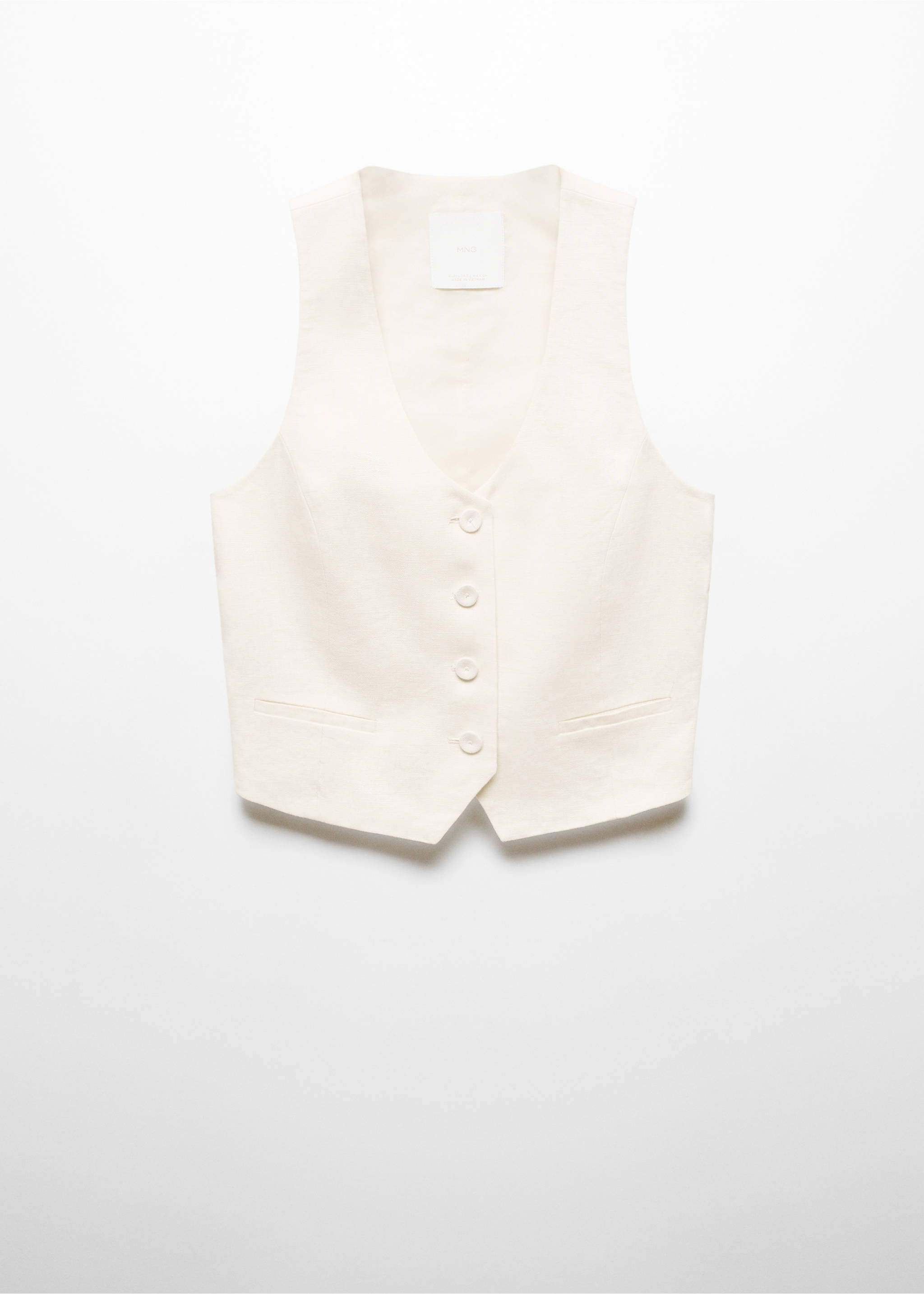 Linen suit waistcoat - Article without model, Ecru. Ref: 67067112-00.