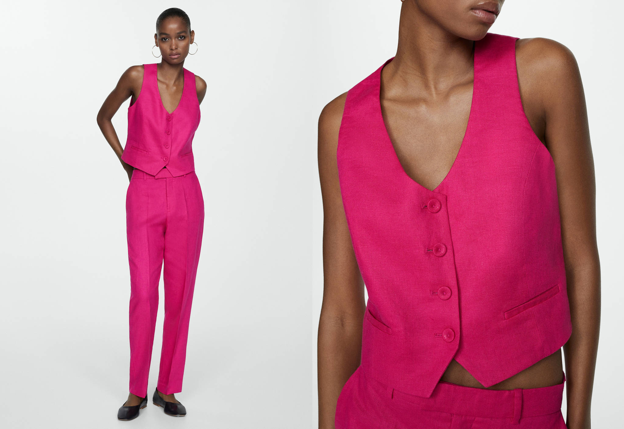 Linen suit waistcoat - Panoramic plane