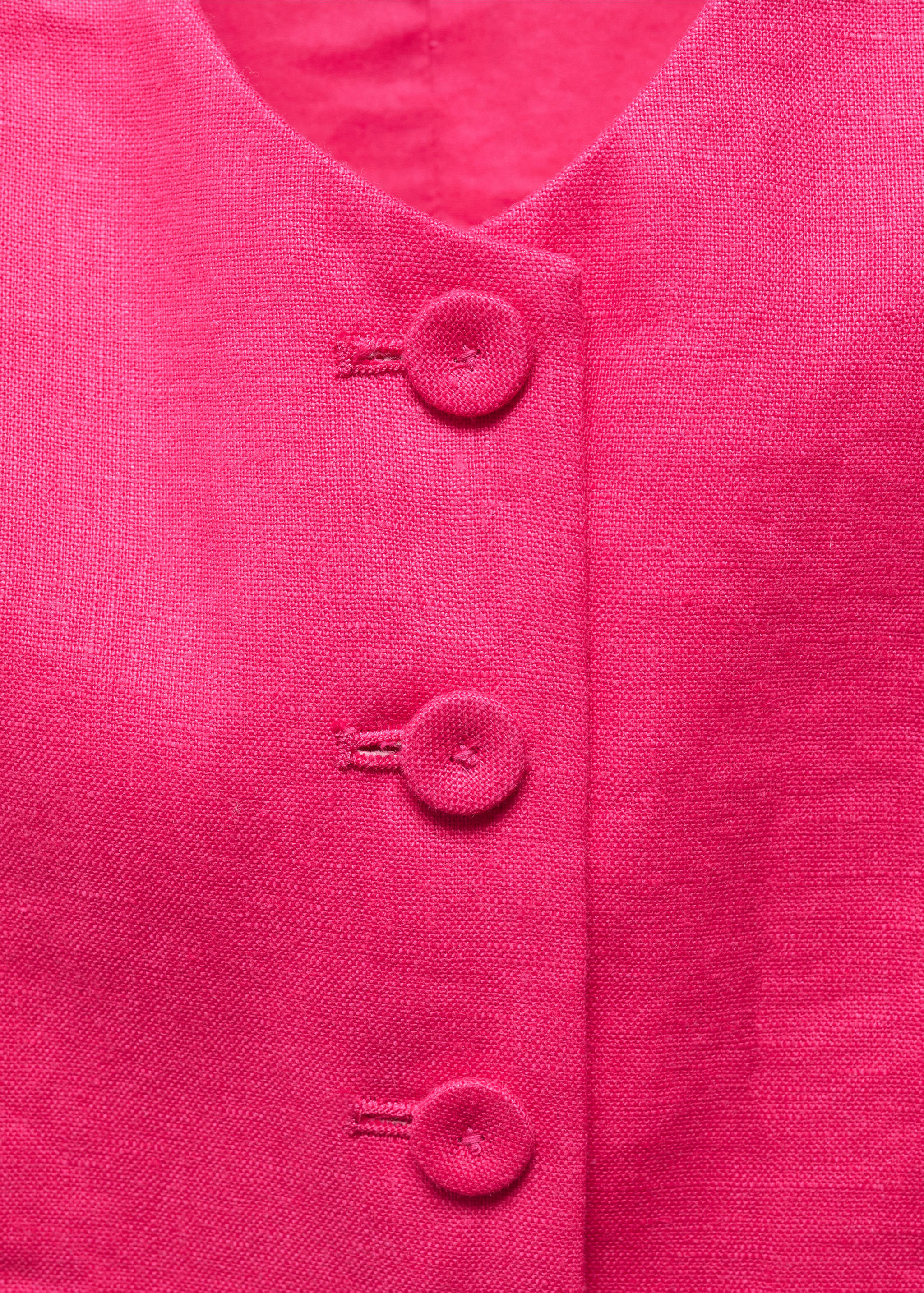 Linen suit waistcoat - Details of the article 8, Fuchsia. Ref: 67067112-00.