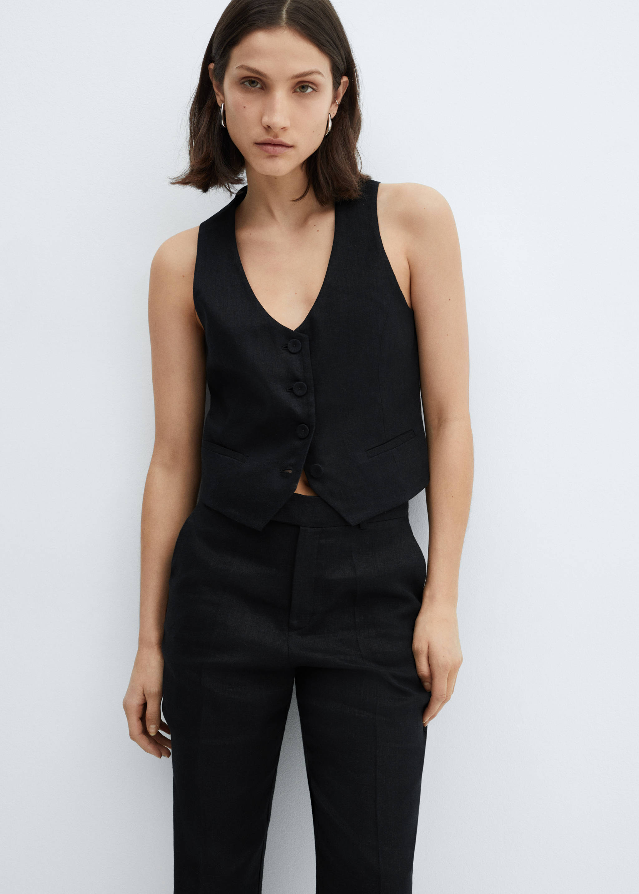 Linen suit waistcoat - Medium plane