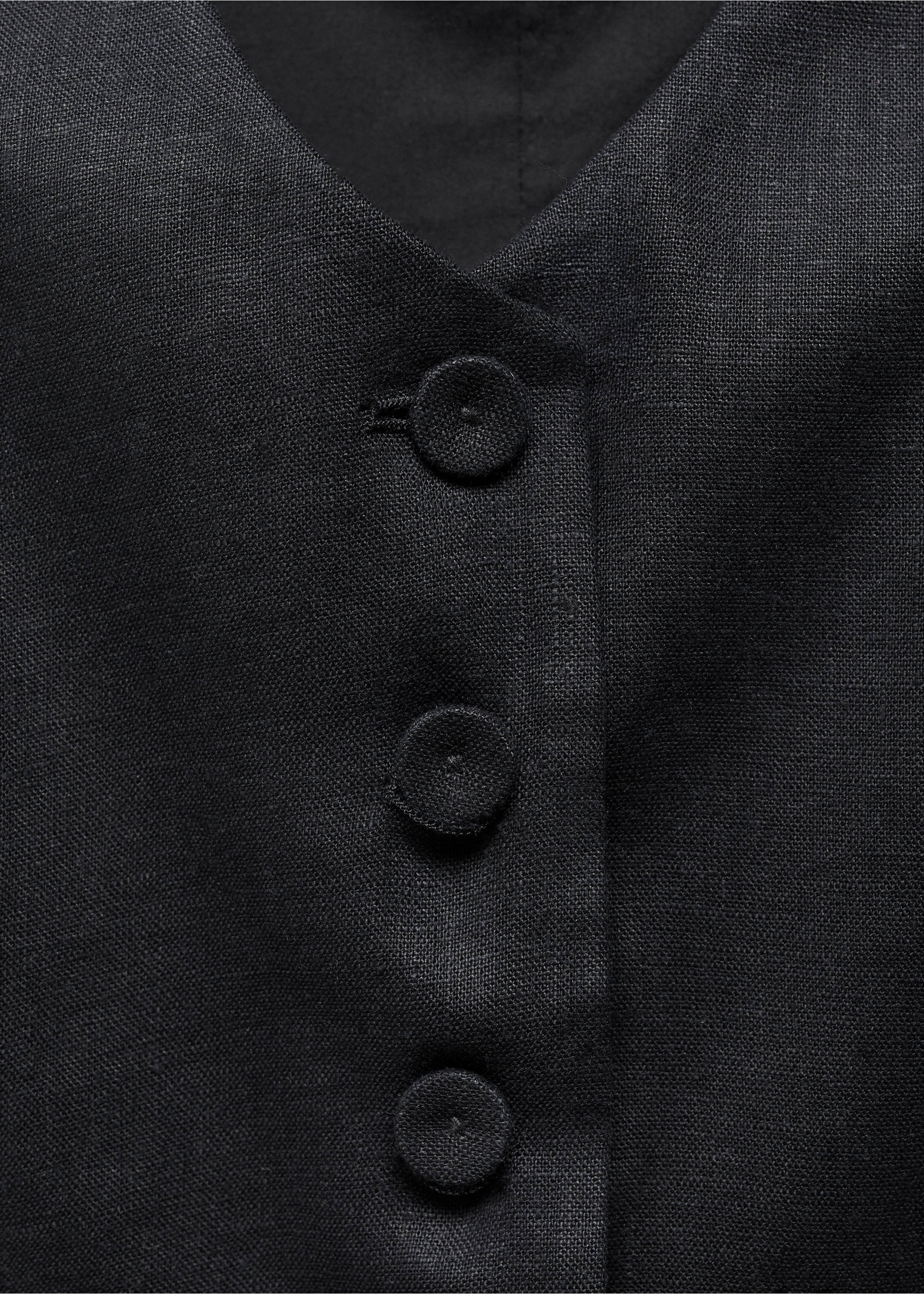 Linen suit waistcoat - Details of the article 8, Black. Ref: 67067112-00.
