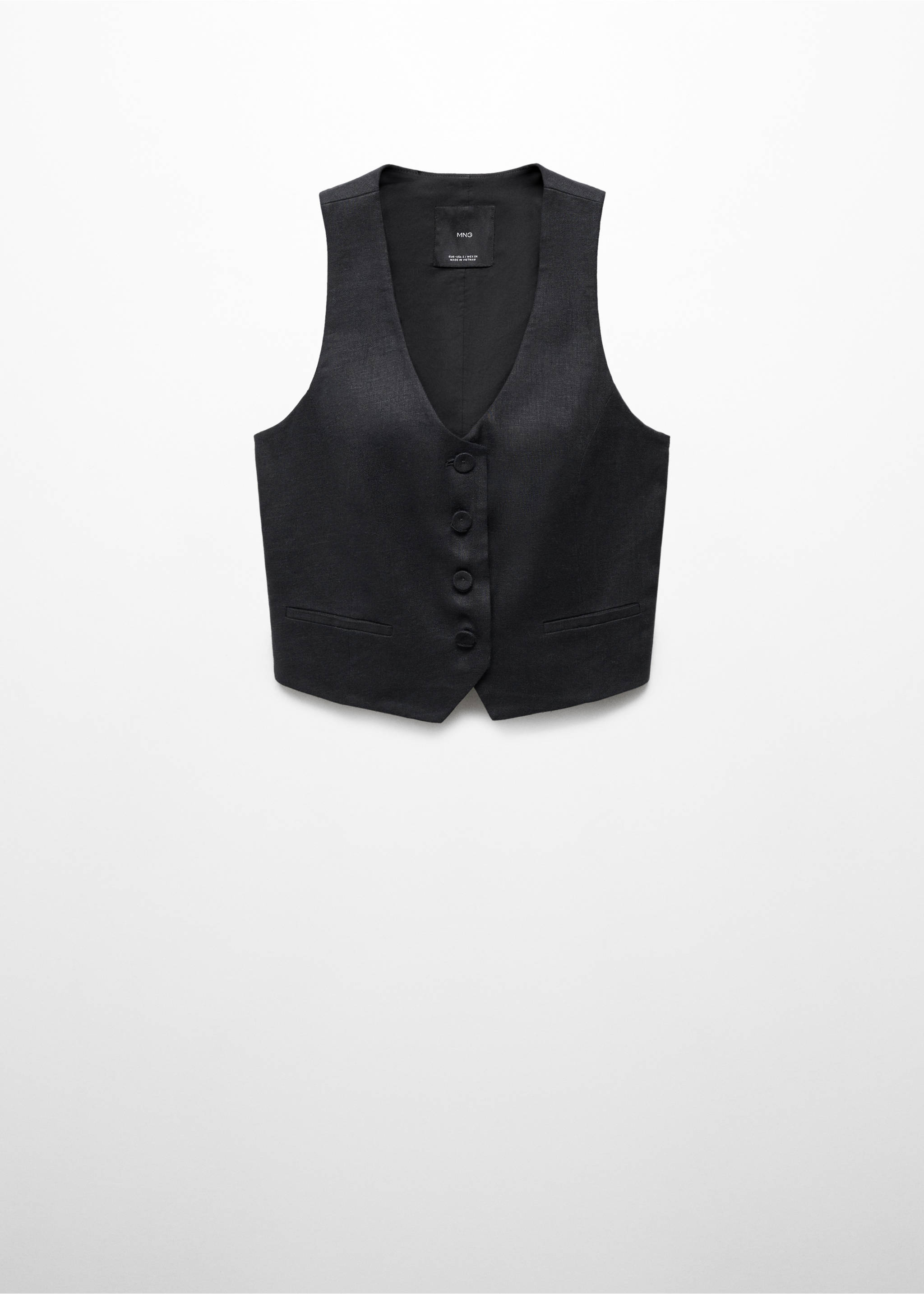 Linen suit waistcoat - Article without model, Black. Ref: 67067112-00.