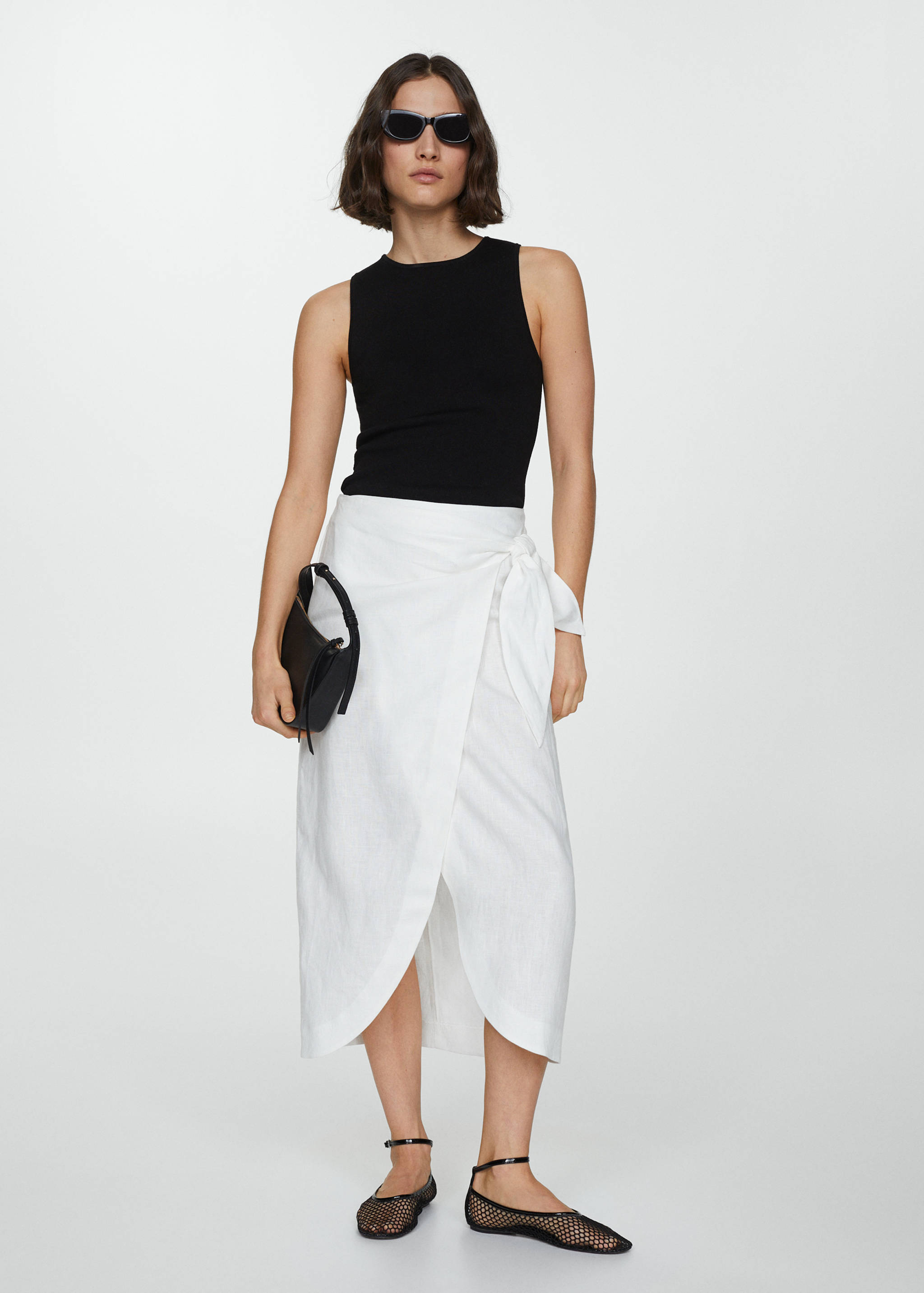 Linen sarong skirt - General plane