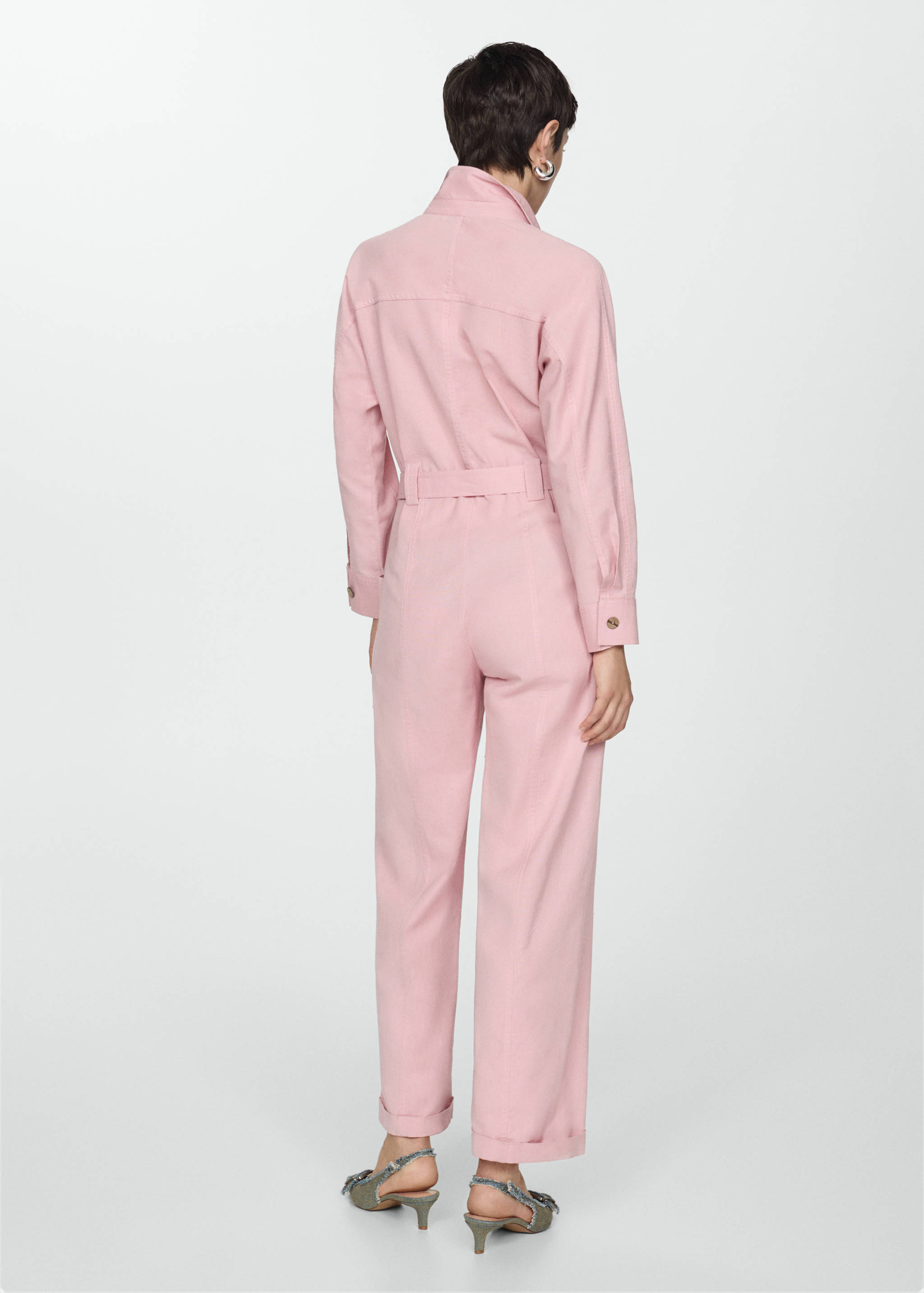 Buttoned long jumpsuit - Reverse of the article