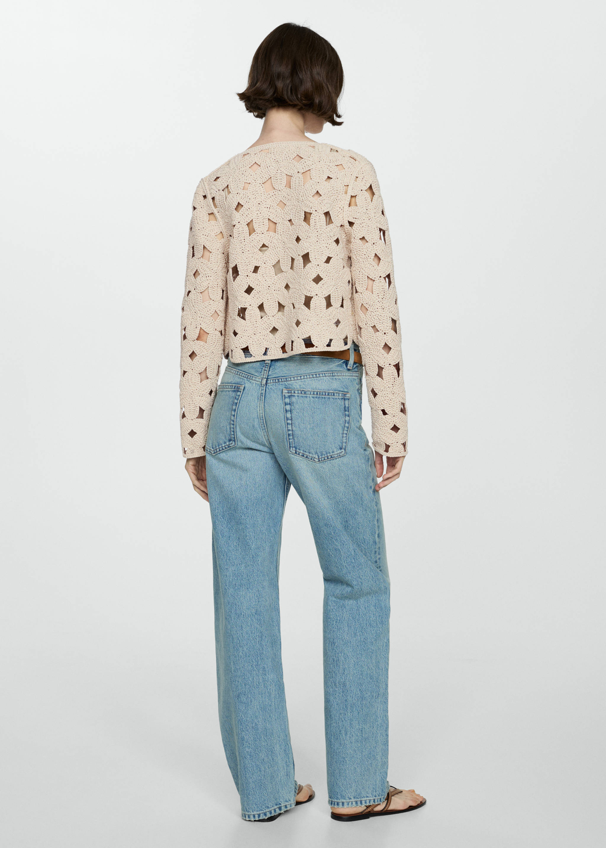 Crochet jacket with openwork details - Reverse of the article