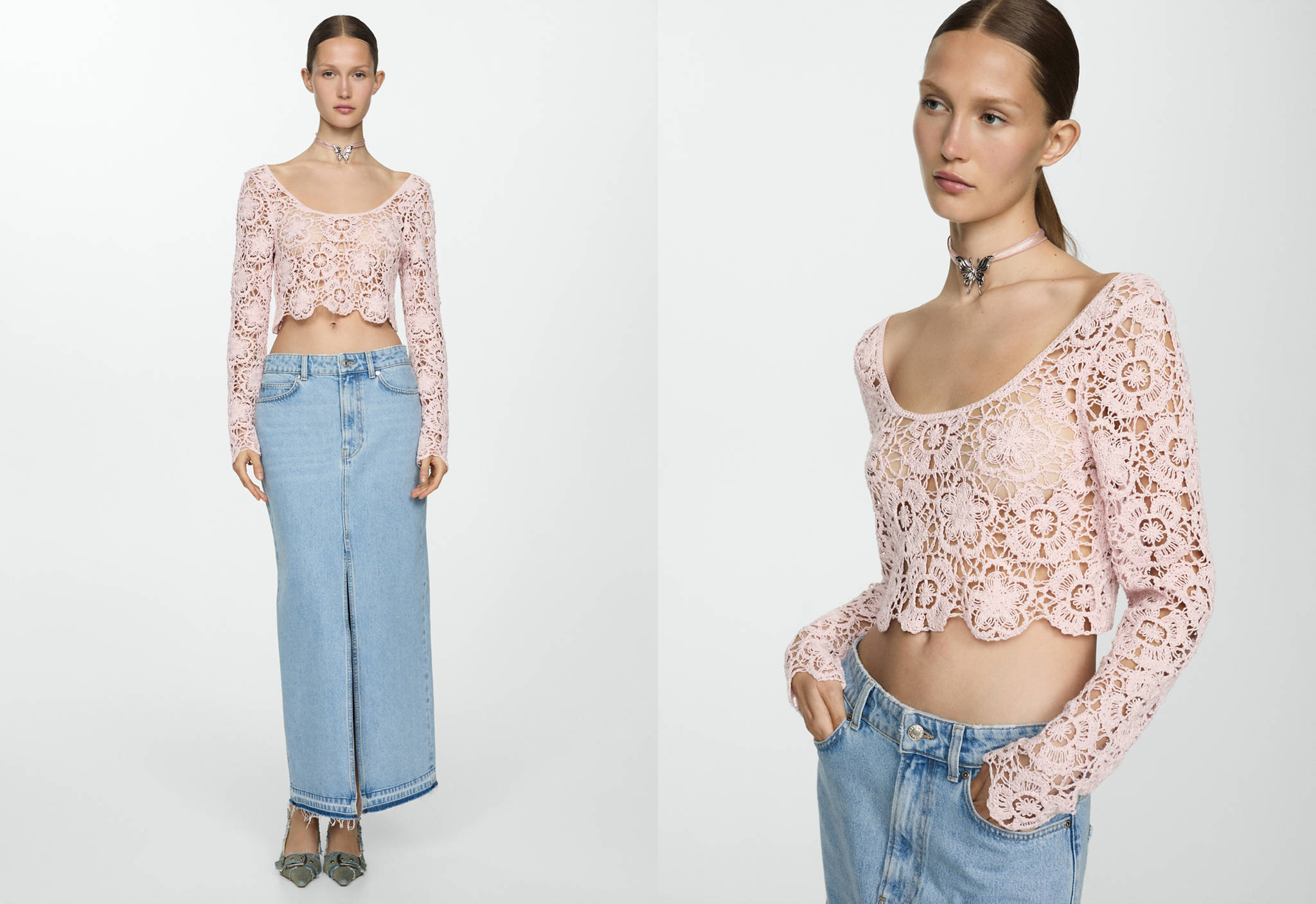 Short crochet sweater - Panoramic plane