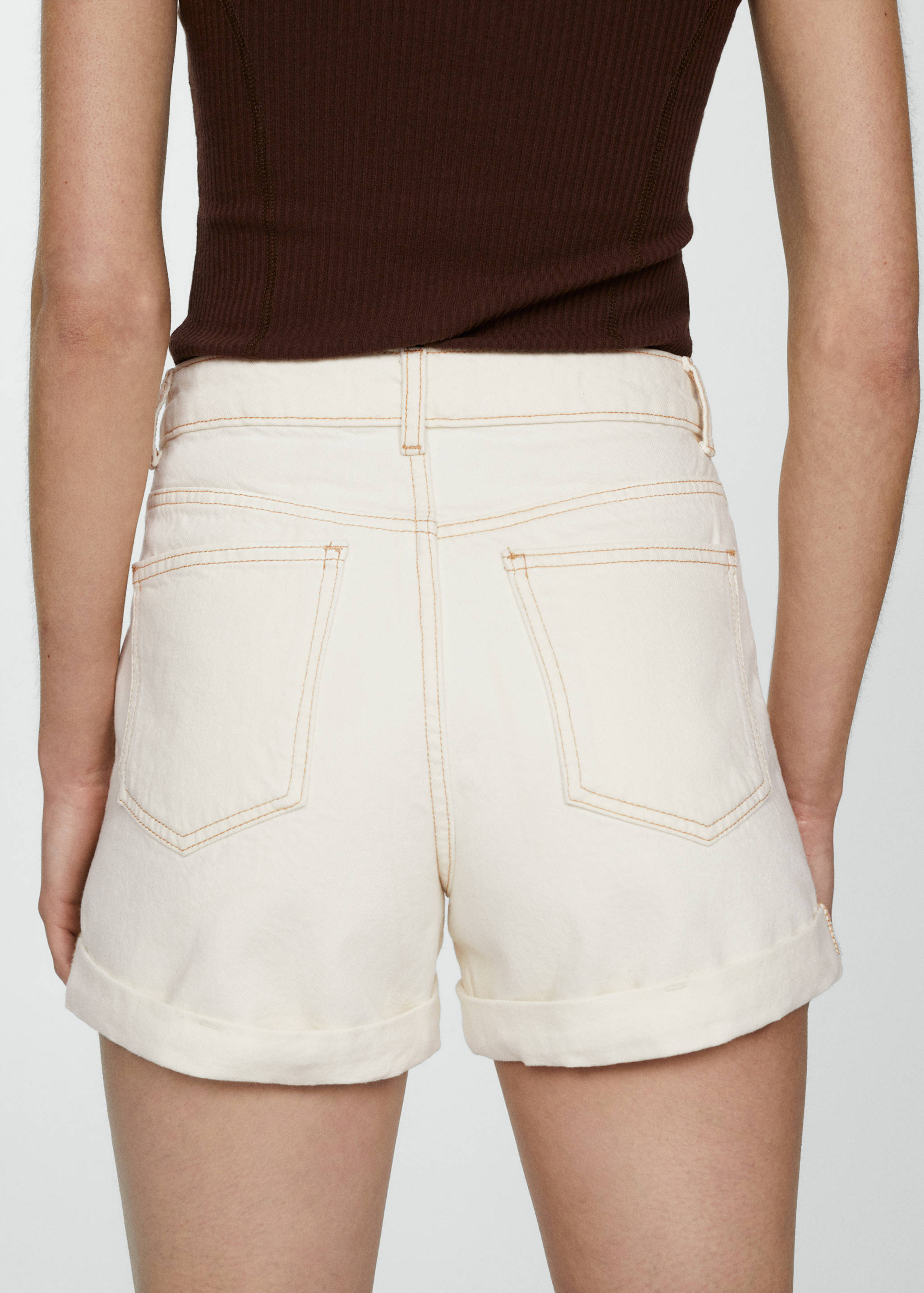 Шорты из денима с высокой талией - Деталь изделия 6