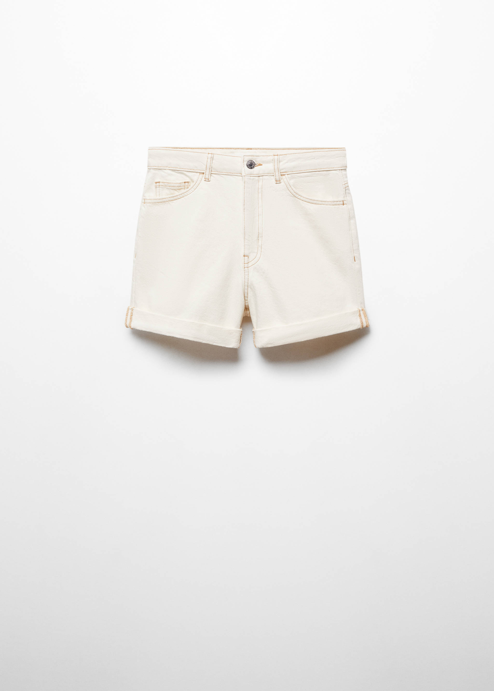 Шорты из денима с высокой талией - Изделие без модели