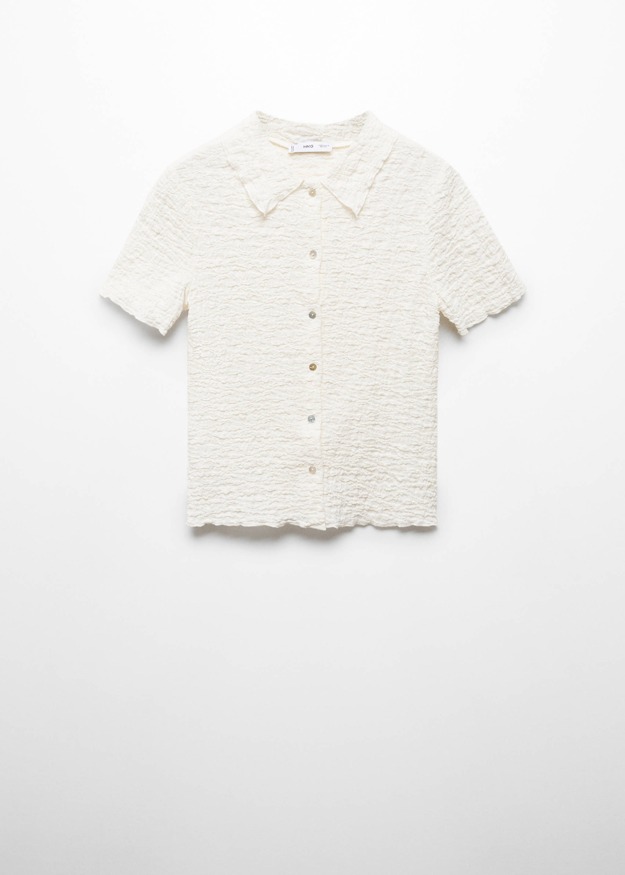 Textured cotton T-shirt - Article without model