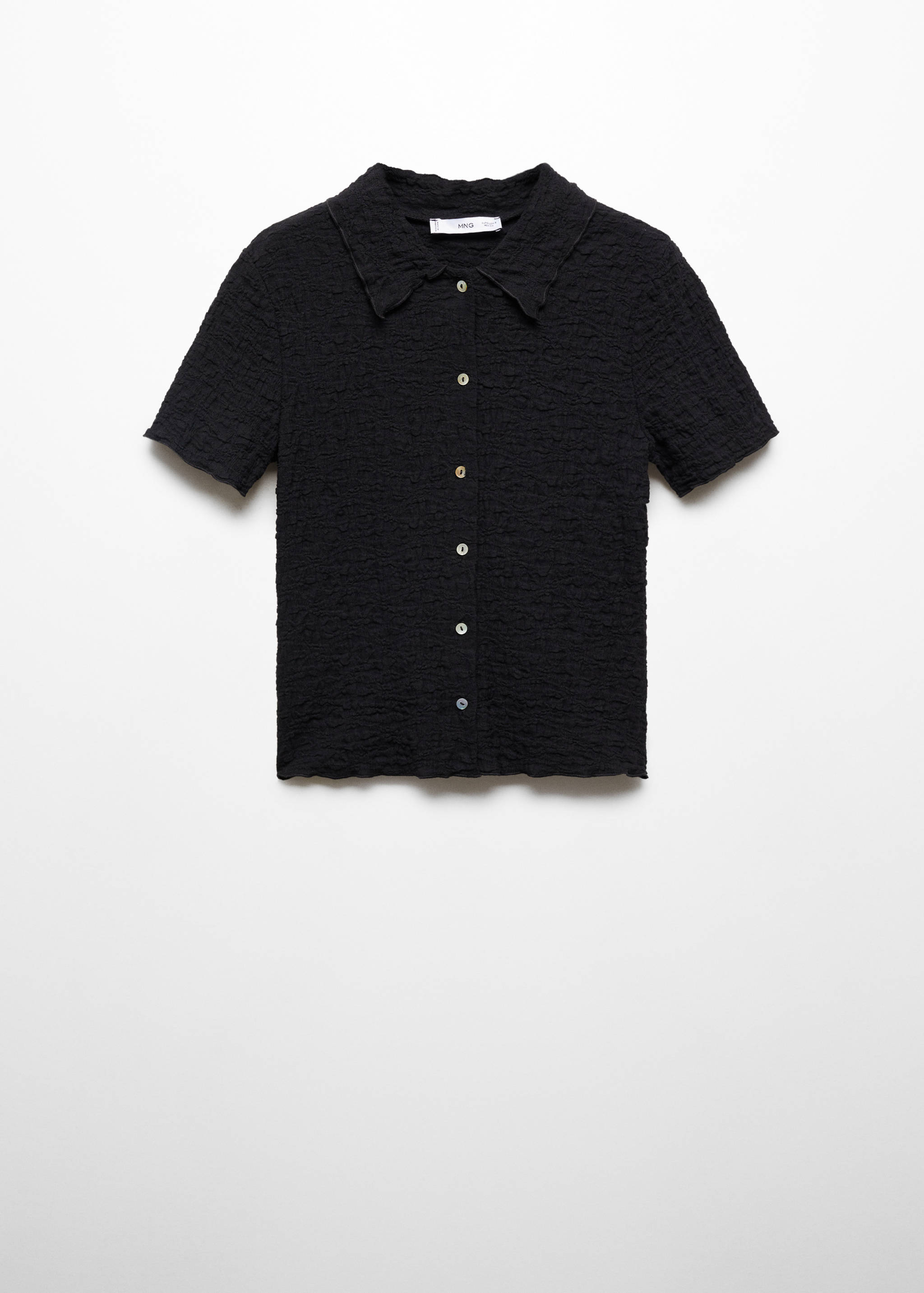 Textured cotton T-shirt - Article without model