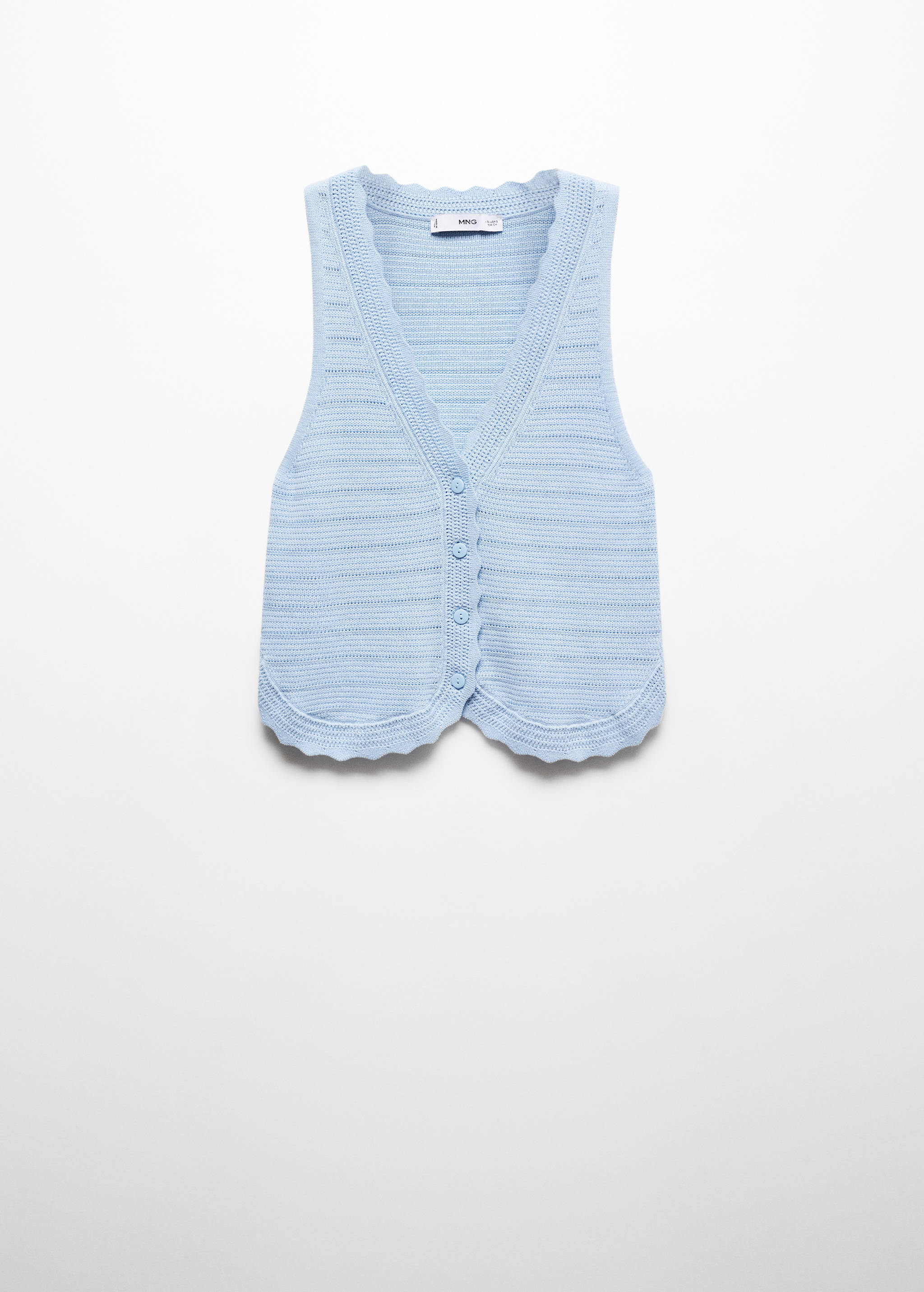Knitted gilet with openwork details - Article without model