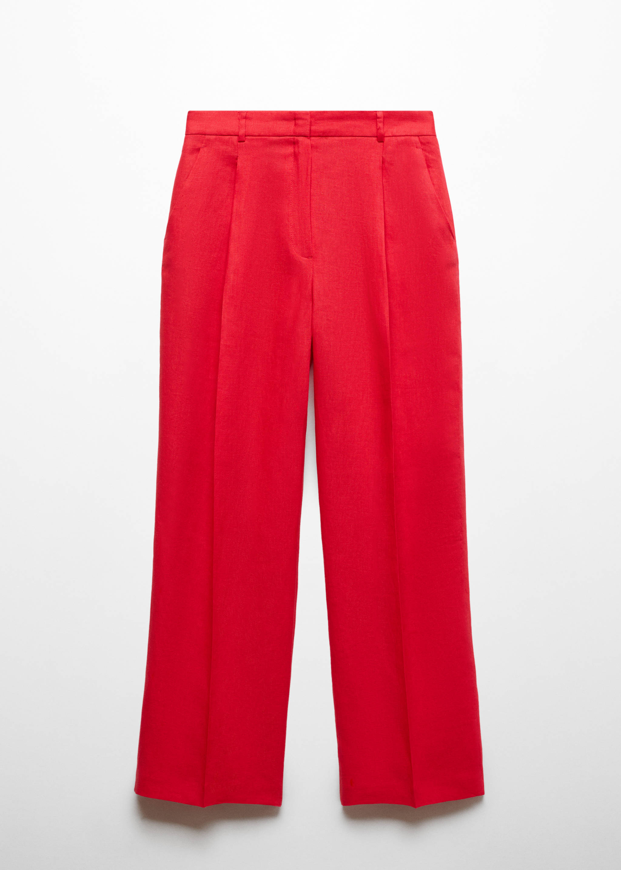 Straight linen-blend pants - Article without model