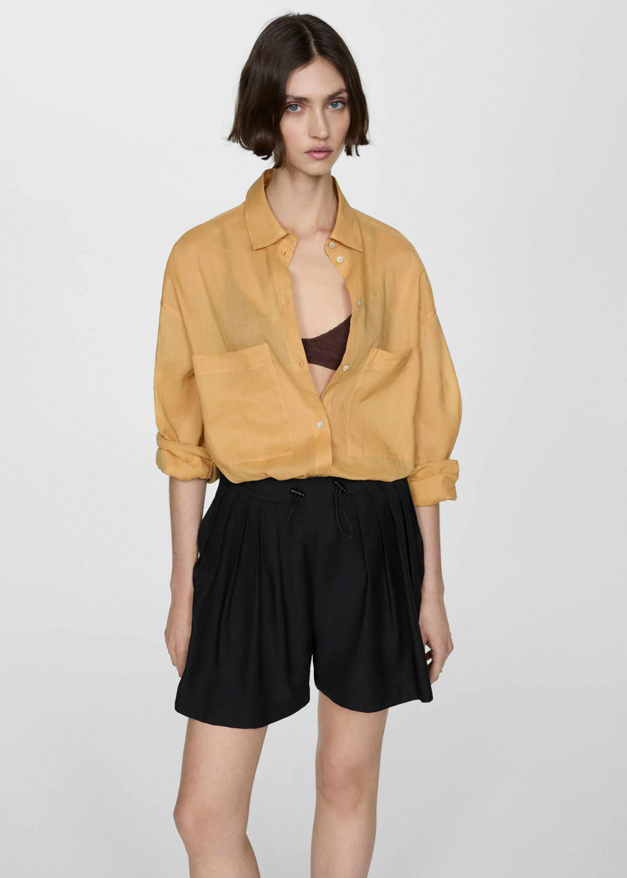 Plissierte Shorts mit verstellbarem Saum - Detail des Artikels 1