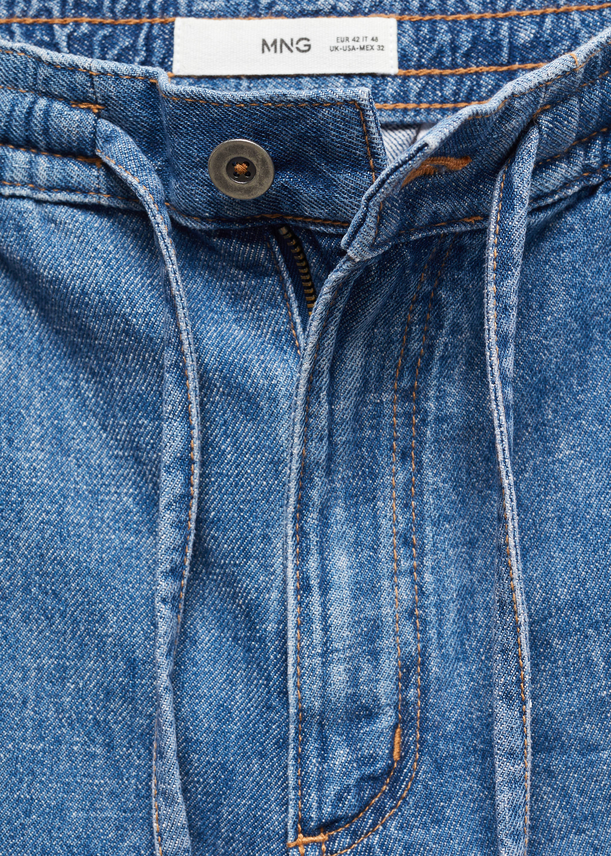 Drawstring denim Bermuda shorts - Details of the article 8