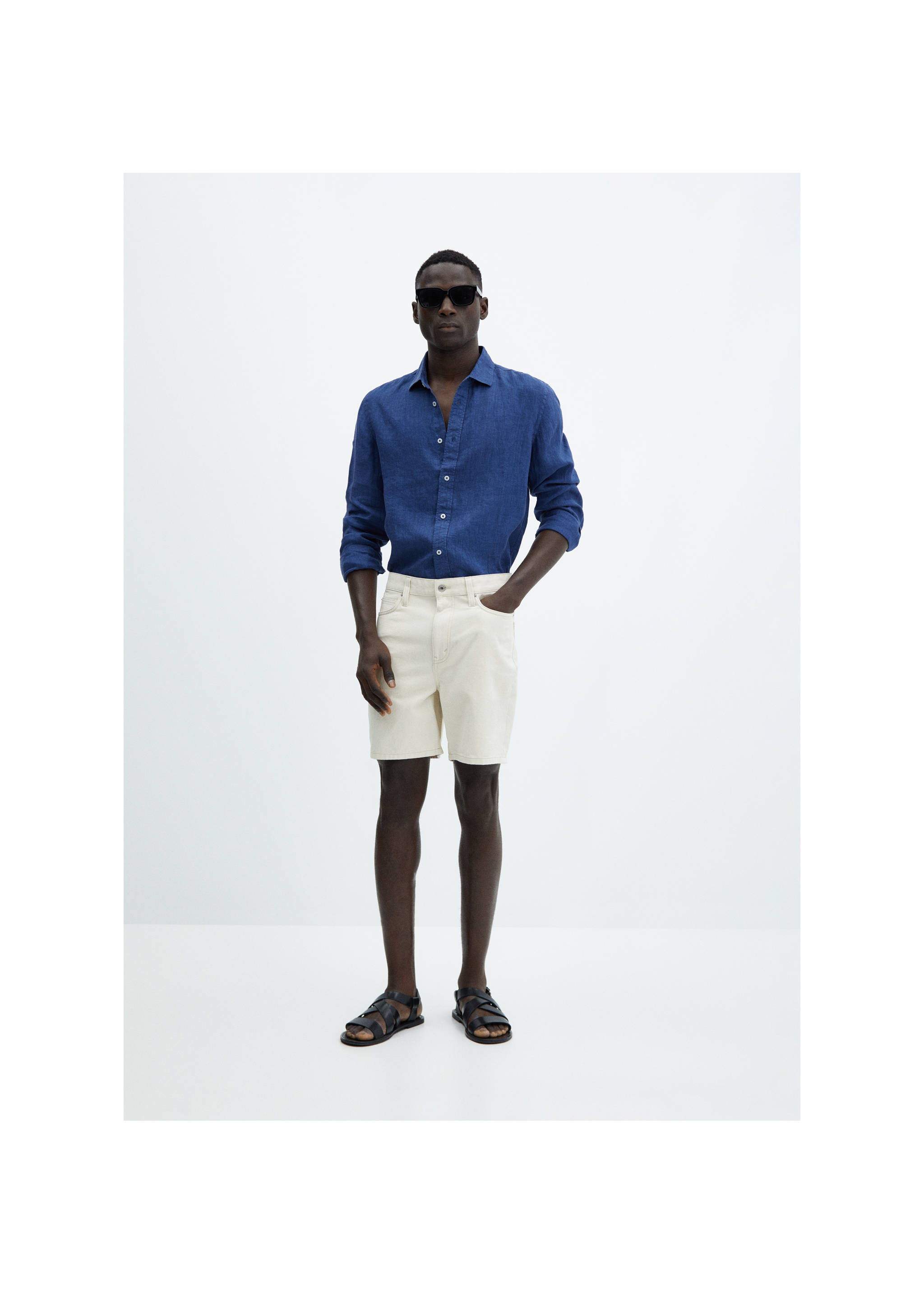 Bermudas denim regular fit - Plano general, Crudo. Ref: 67067685-00.