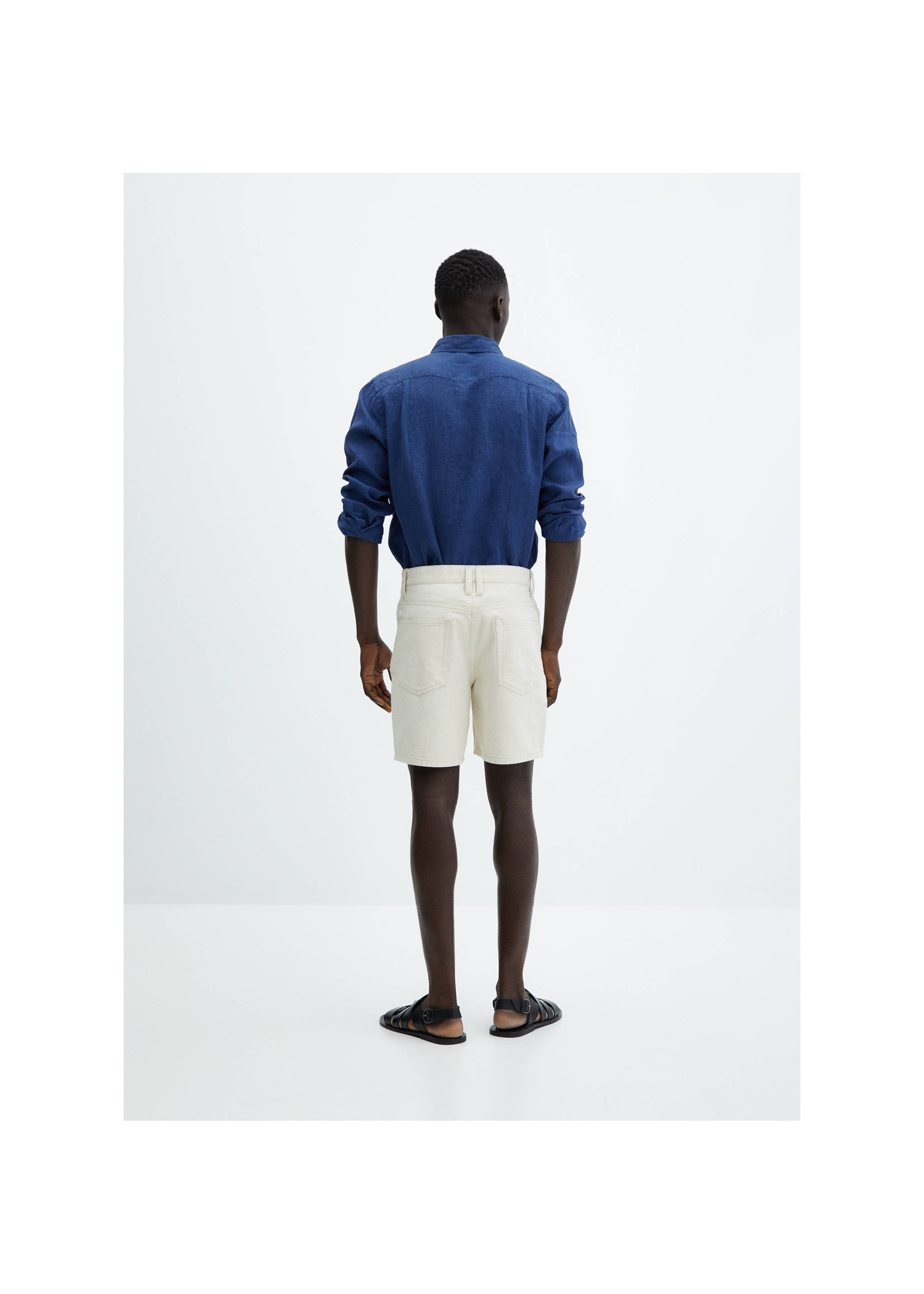 Bermudas denim regular fit - Reverso del artículo, Crudo. Ref: 67067685-00.
