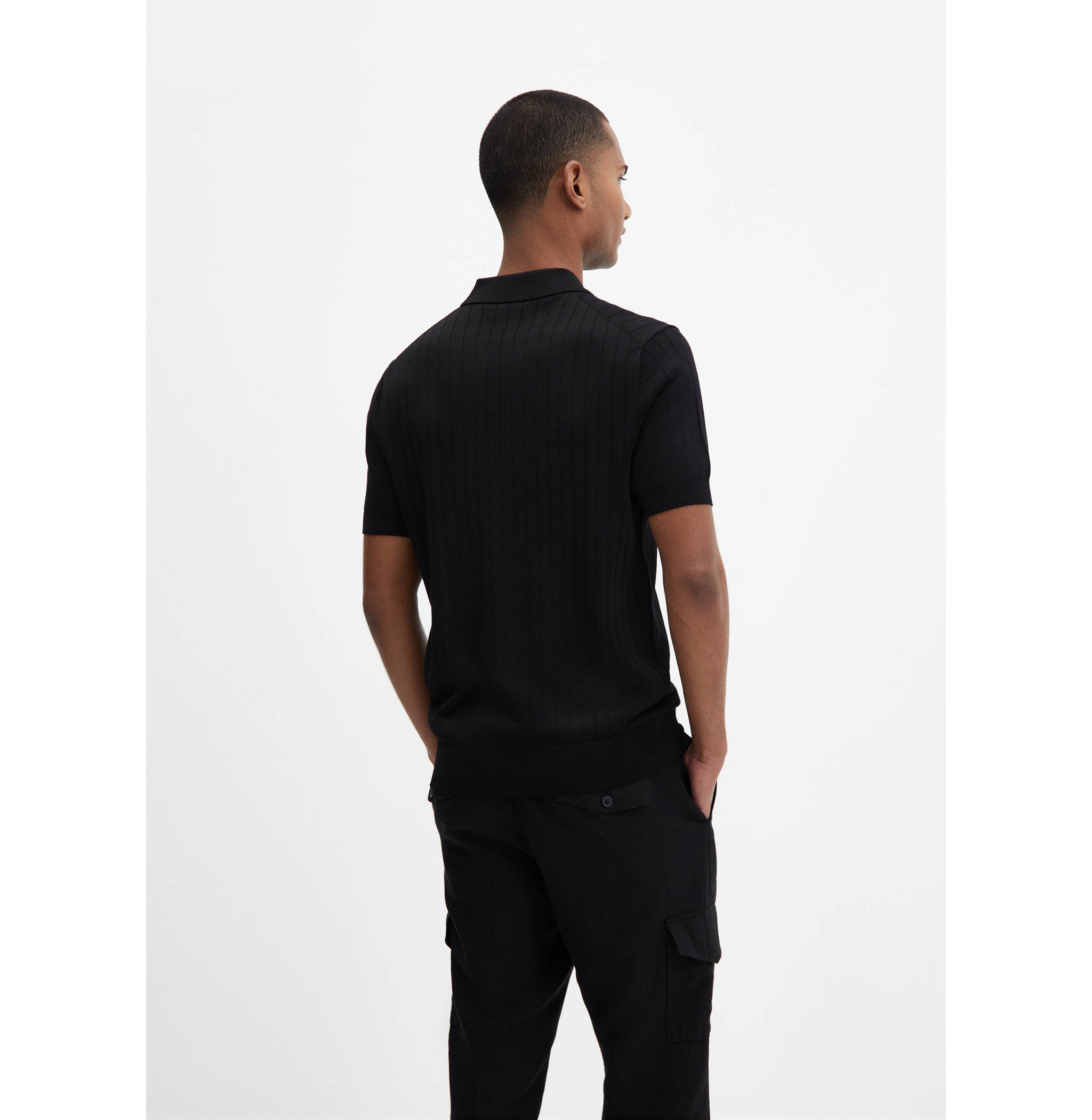 Zip cotton polo shirt - Reverse of the article