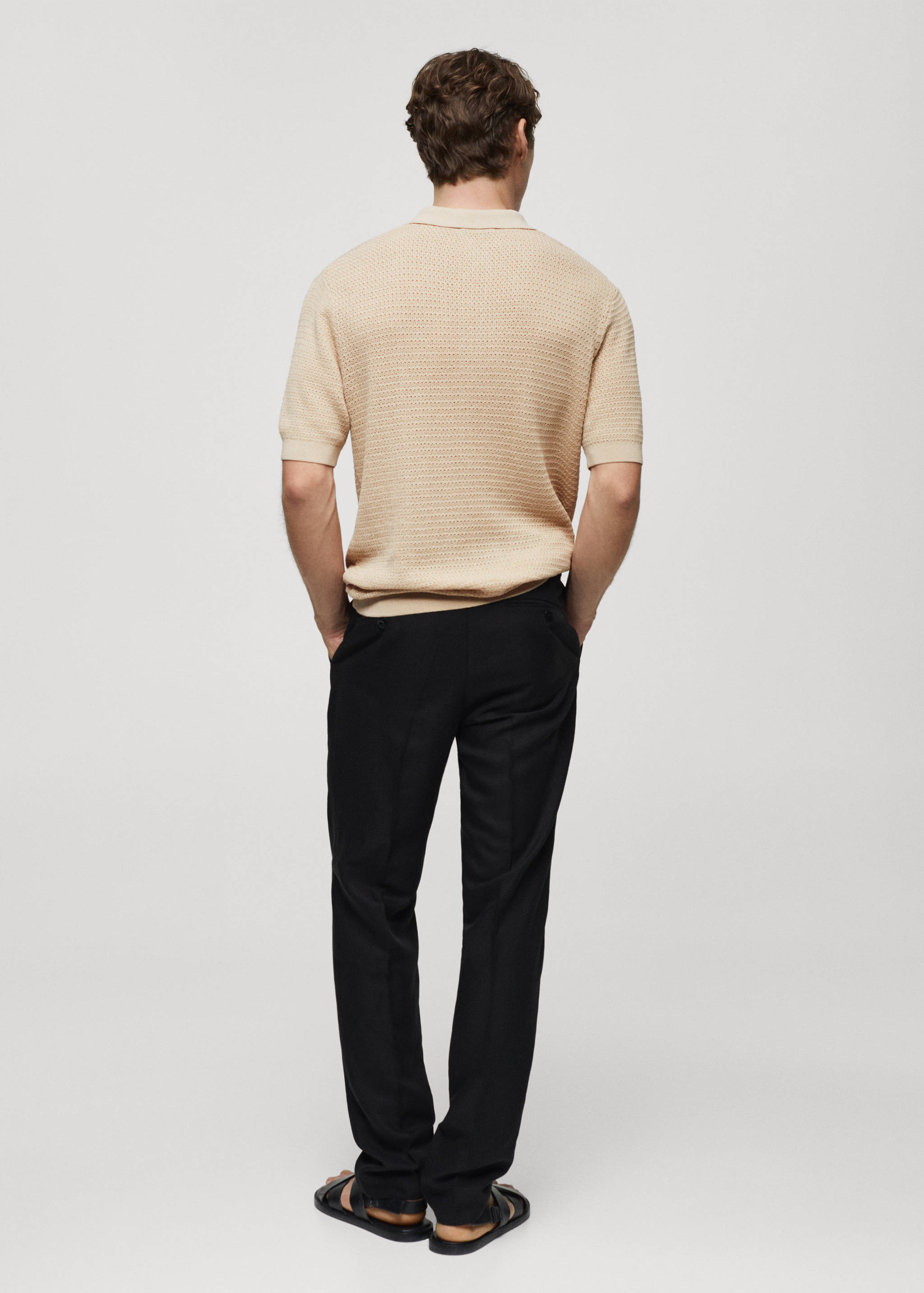 Openwork knit polo - Reverse of the article