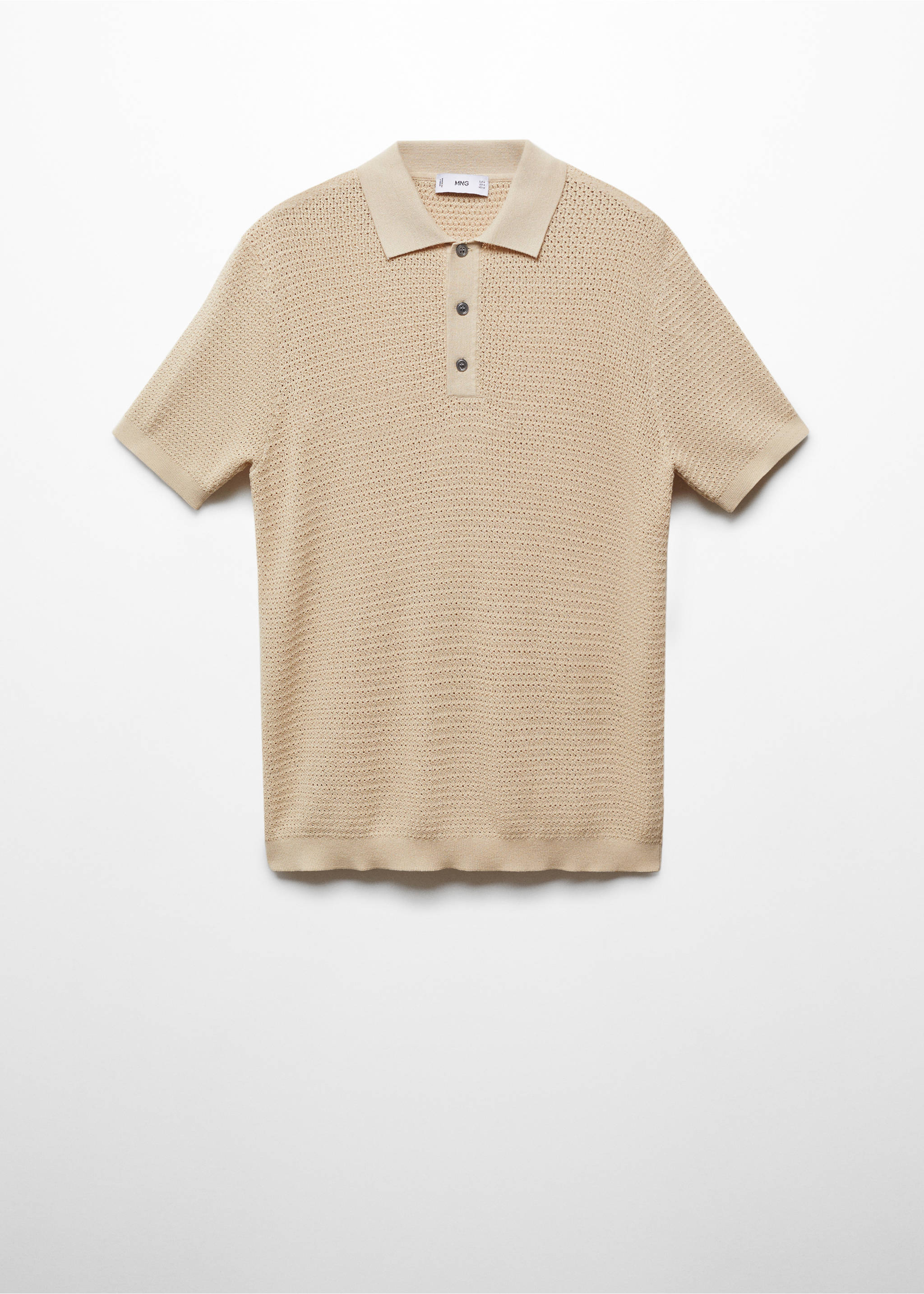 Polo maille ajourée - Article sans modèle, Beige. Ref: 67067698-00.