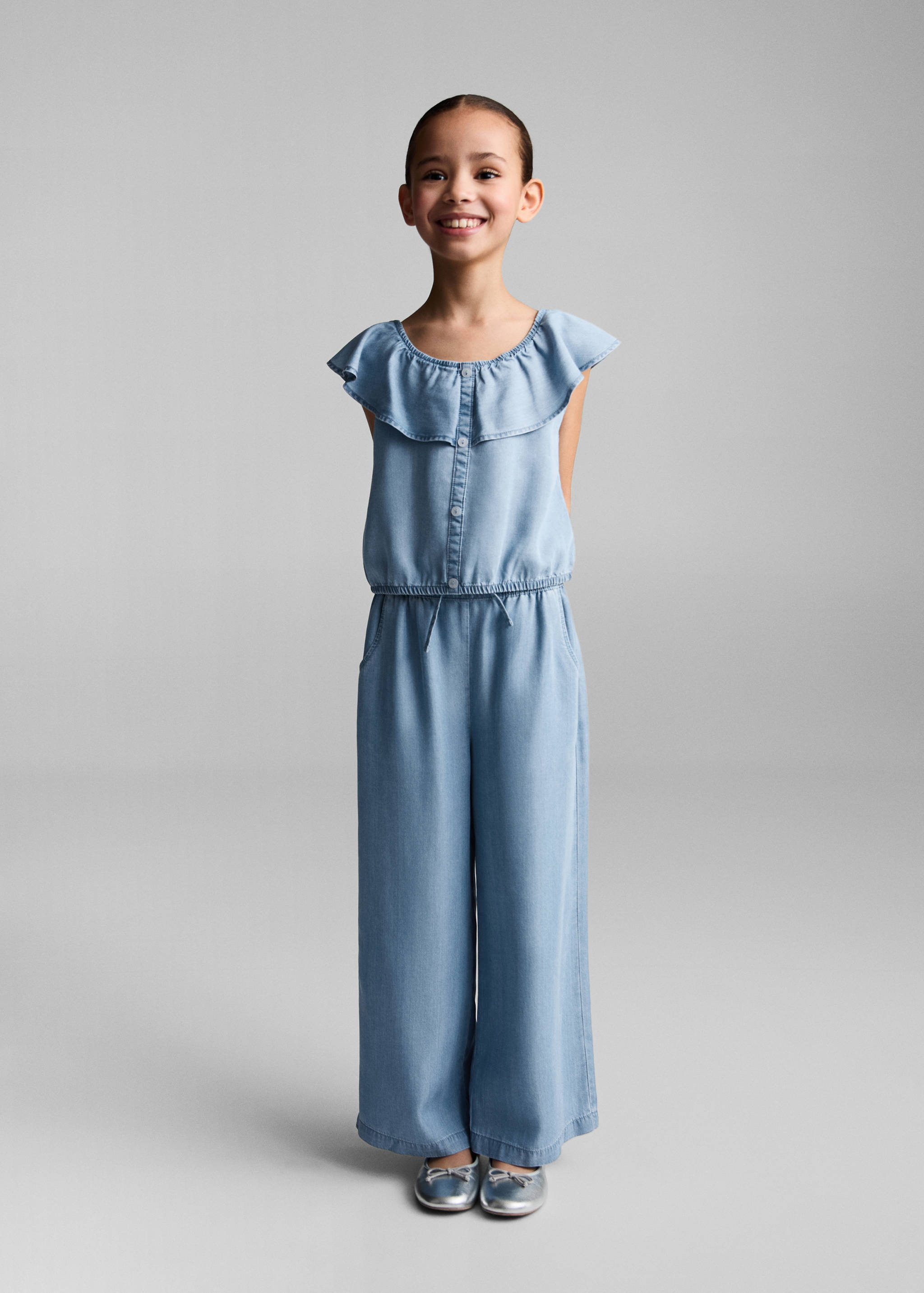 松紧腰带莱赛尔纤维长裤 - null