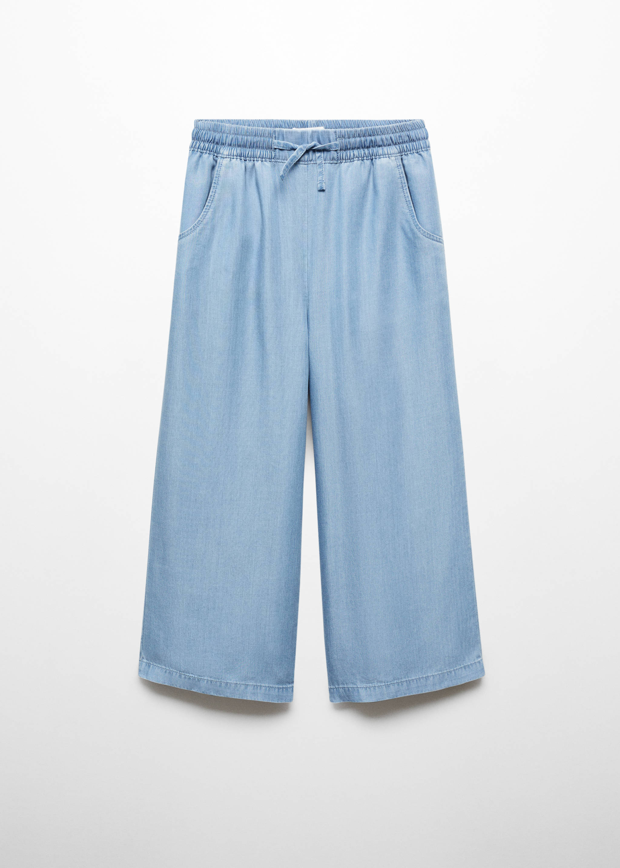 松紧腰带莱赛尔纤维长裤 - null