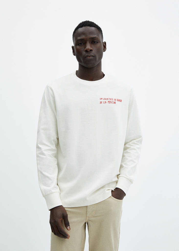 100% cotton sweatshirt with printed drawing - thumbnail 2