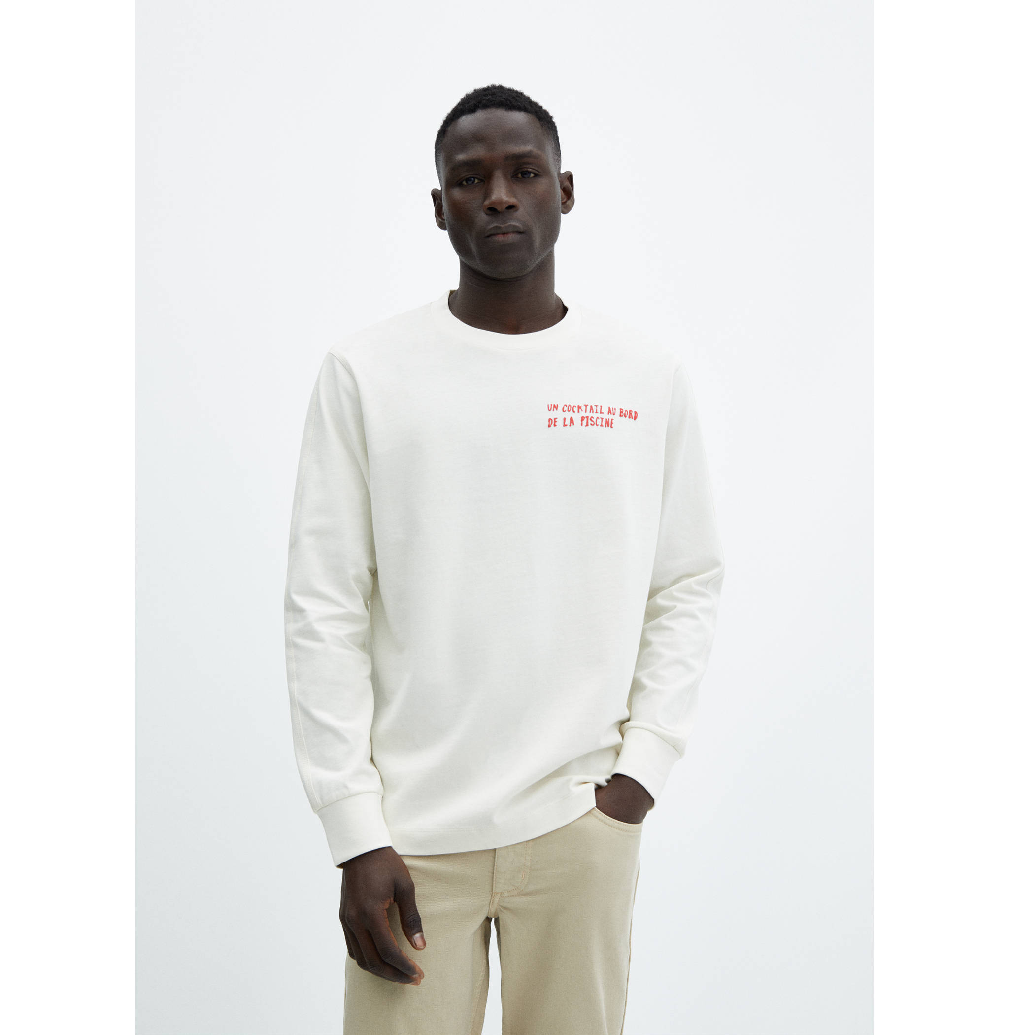 100% cotton sweatshirt with printed drawing - Medium plane