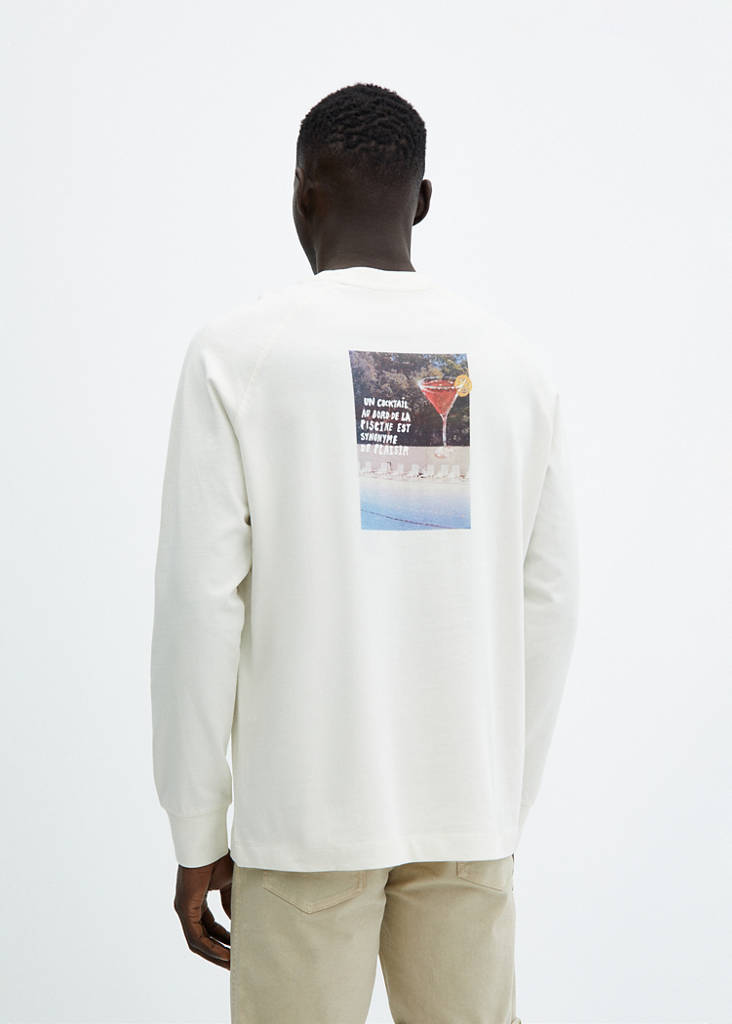 100% cotton sweatshirt with printed drawing - thumbnail 3