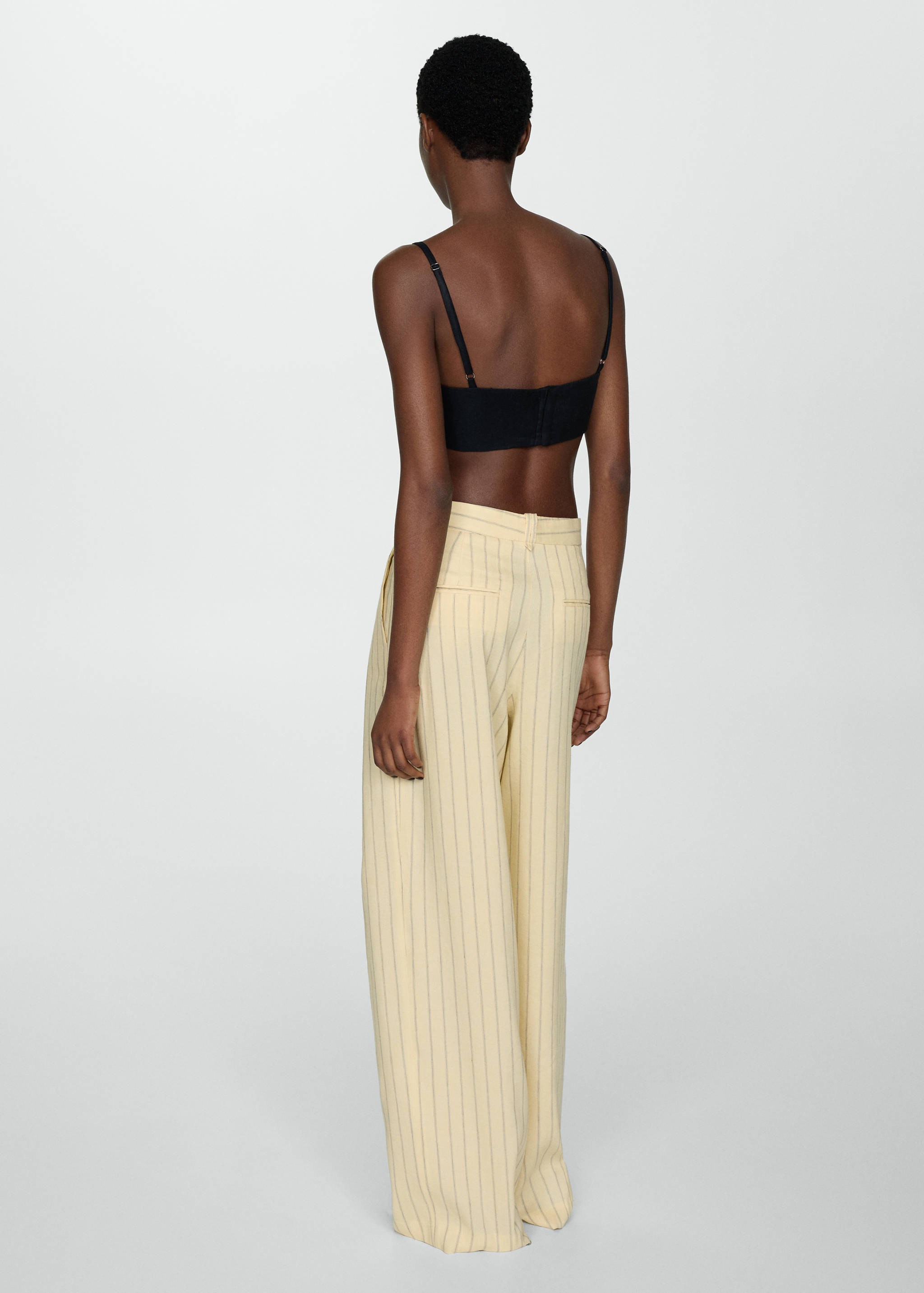 Striped linen-blend trousers - Reverse of the article