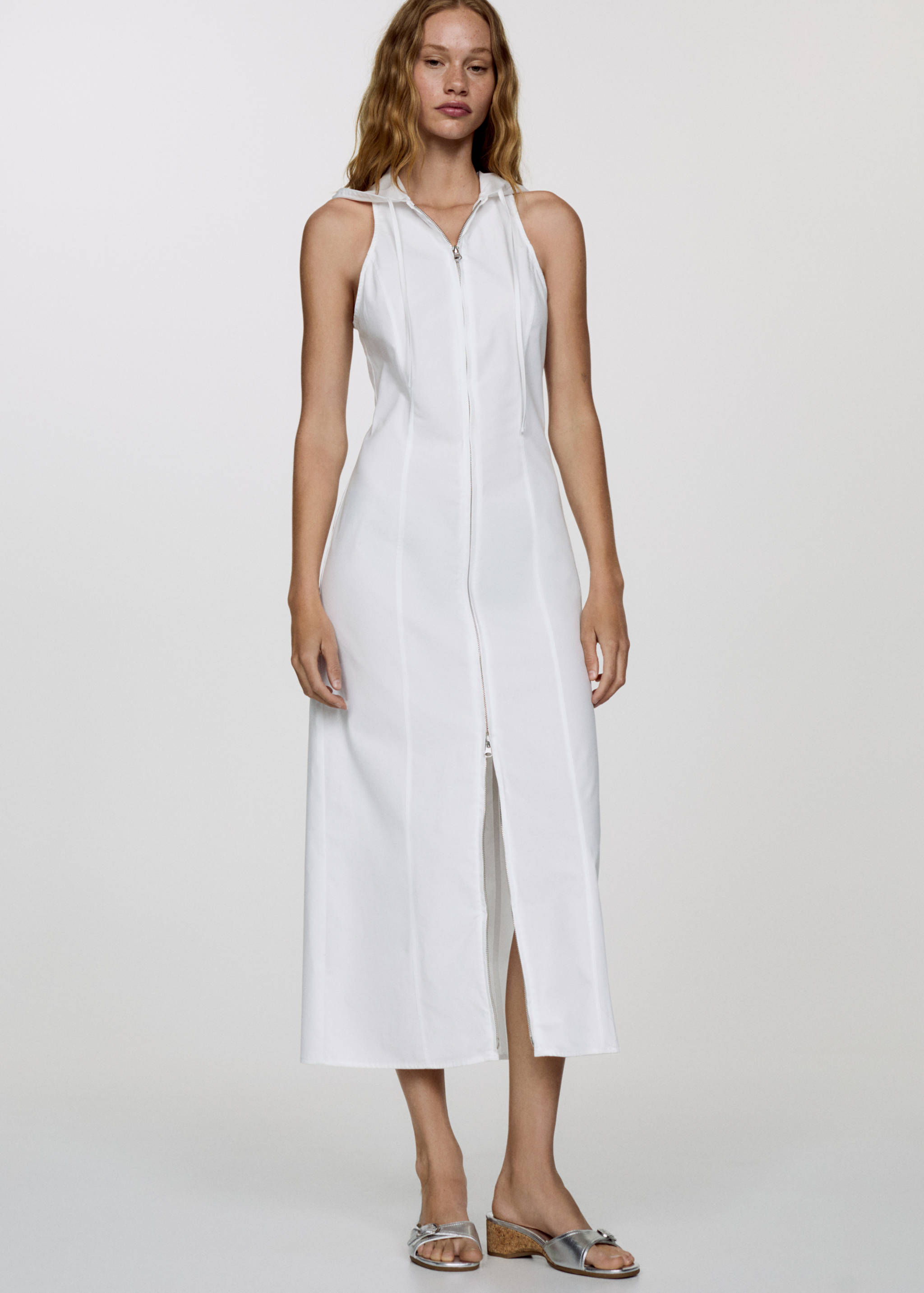 Hooded dress with zip - General plane