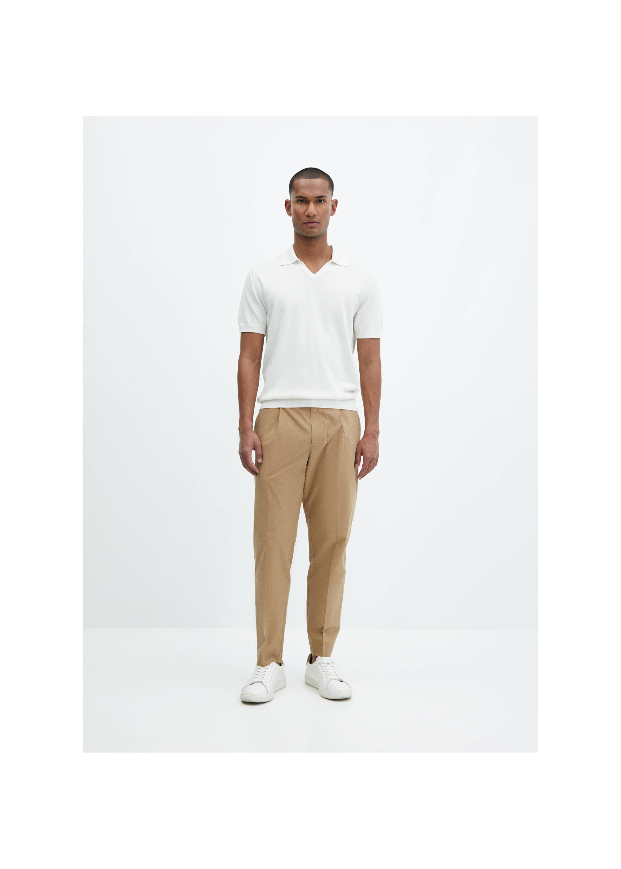100% cotton knitted polo shirt - General plane, Off White. Ref: 67067912-00.