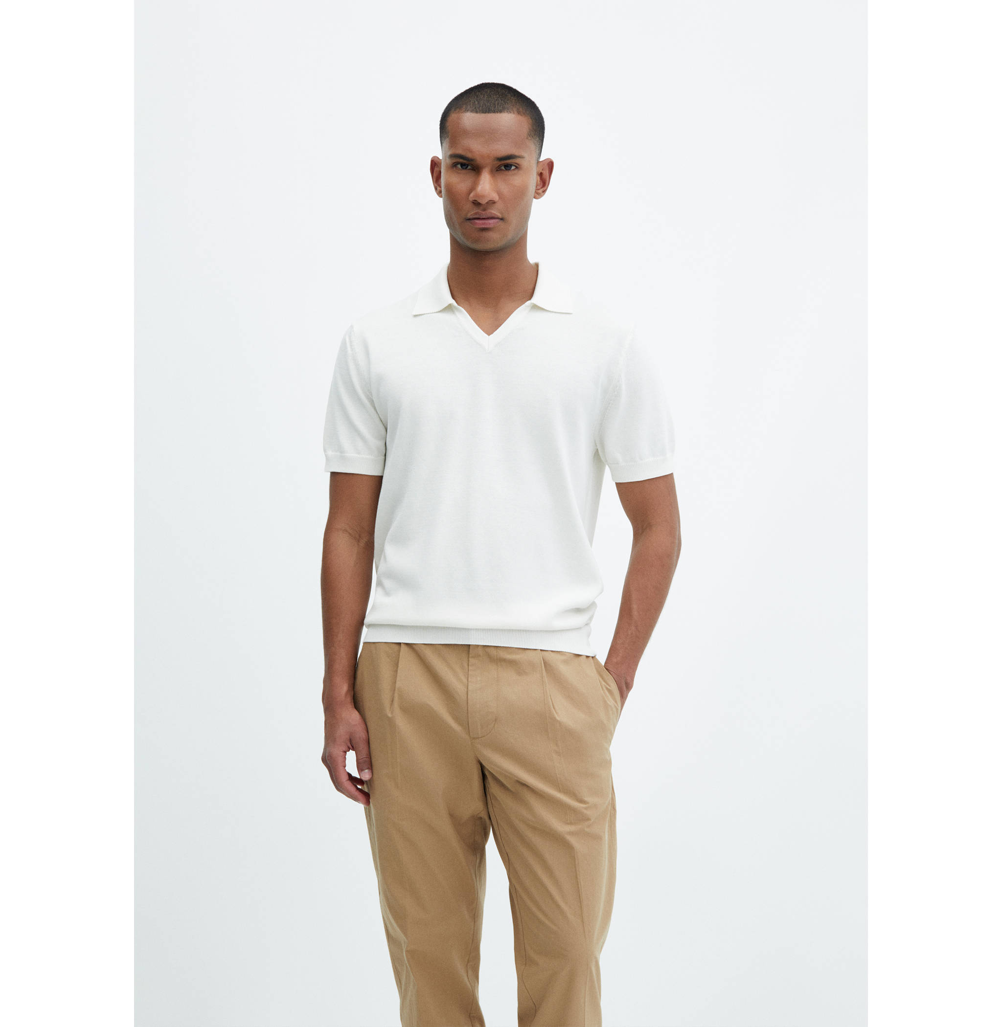 100% cotton knitted polo shirt - Medium plane