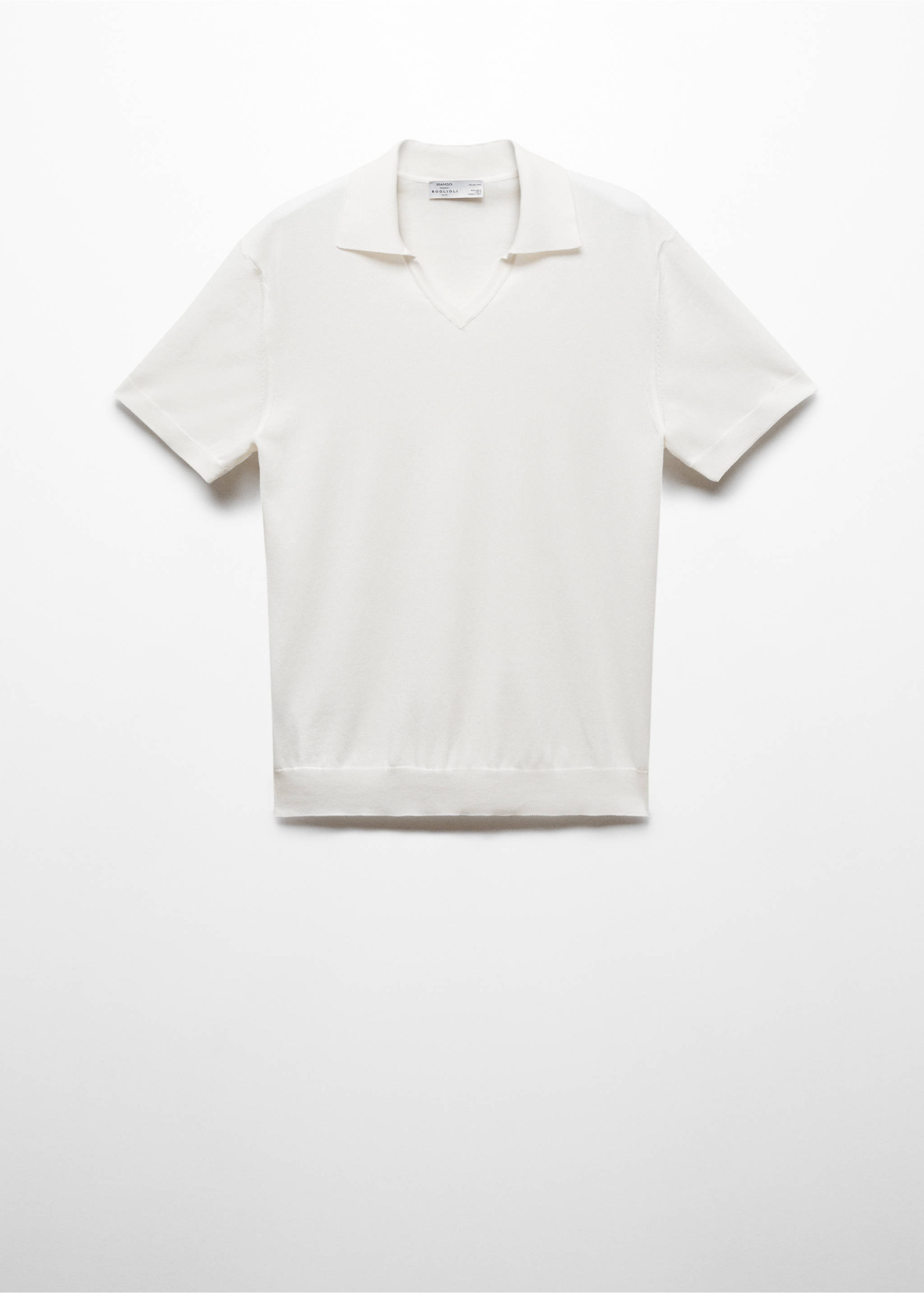 100% cotton knitted polo shirt - Article without model, Off White. Ref: 67067912-00.