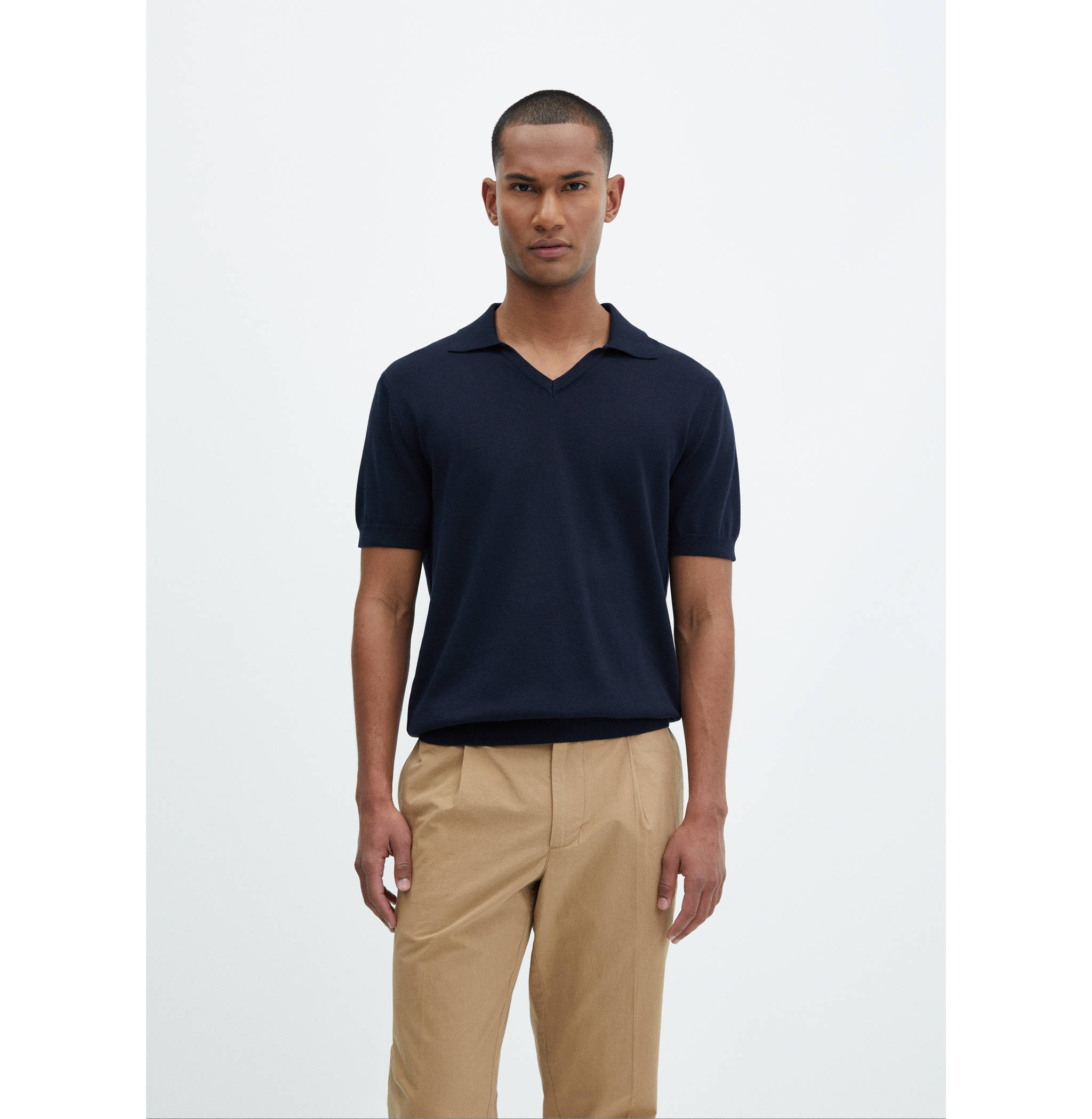 100% cotton knitted polo shirt - Medium plane