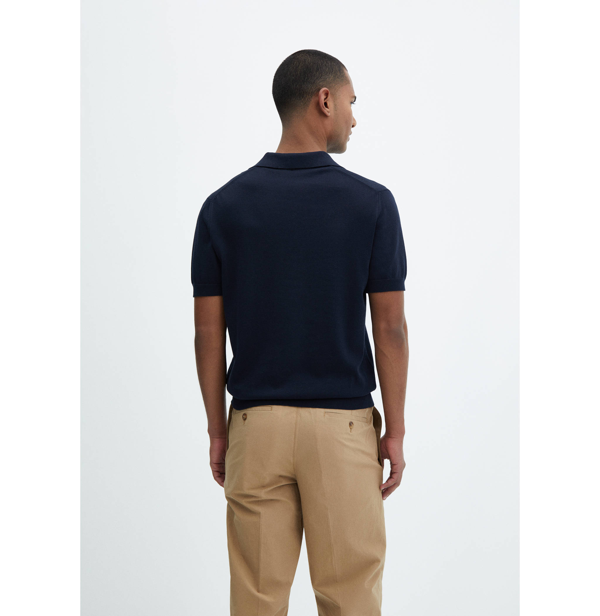 100% cotton knitted polo shirt - Reverse of the article