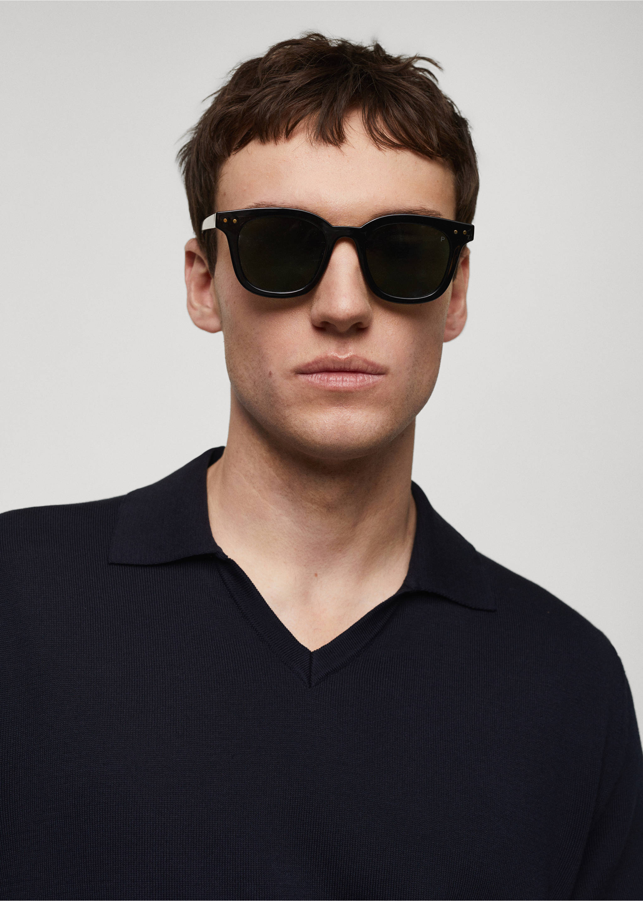 100% cotton knitted polo shirt - Details of the article 1, Dark Navy. Ref: 67067912-00.