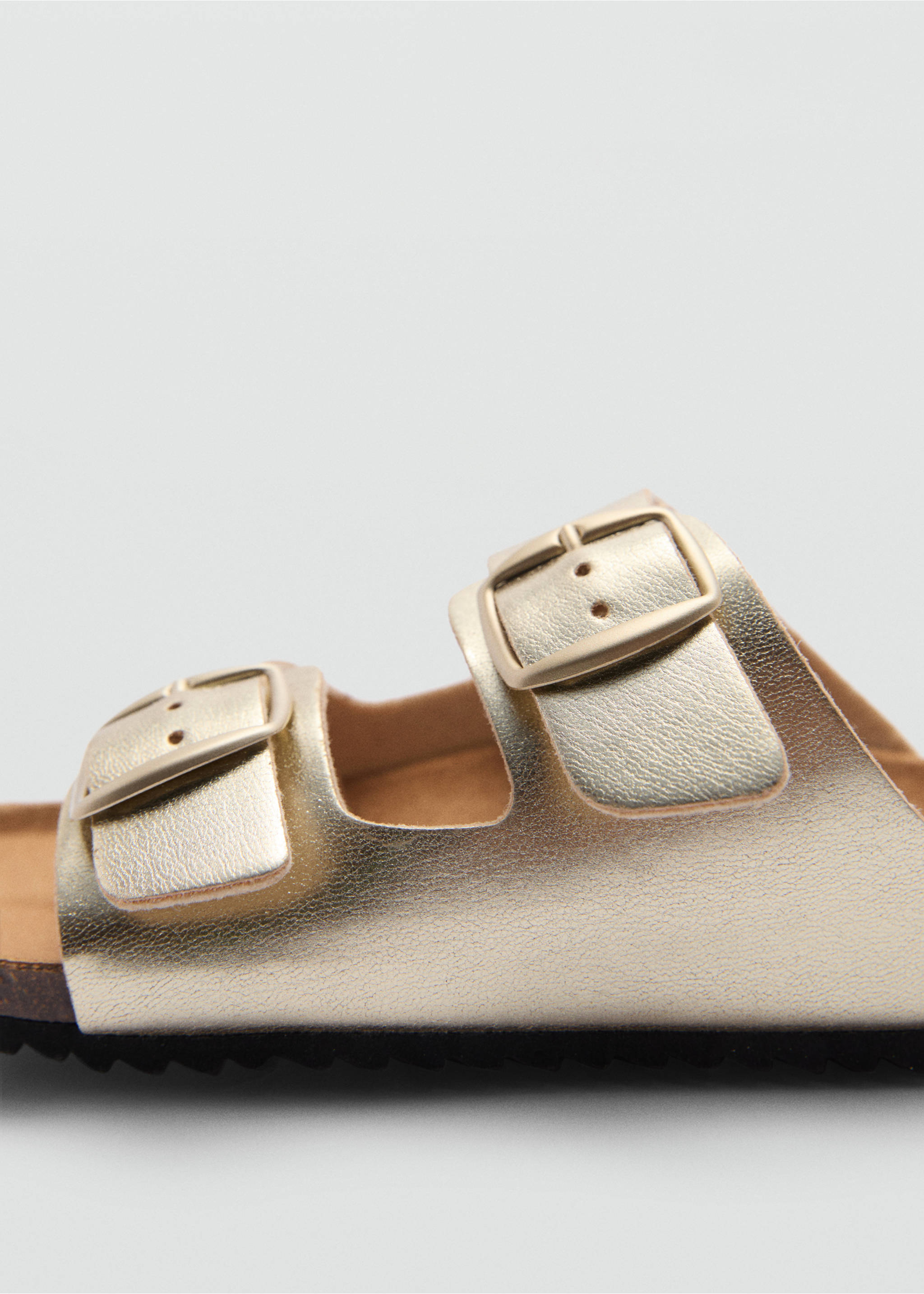 Sandals with metal buckle - Details of the article 2, Gold. Ref: 67067915-00.