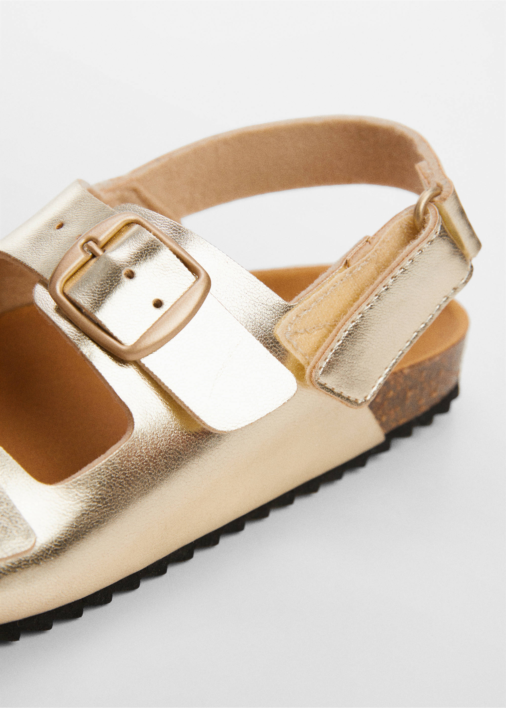 Sandals with metal buckle - Details of the article 3, Gold. Ref: 67067915-00.