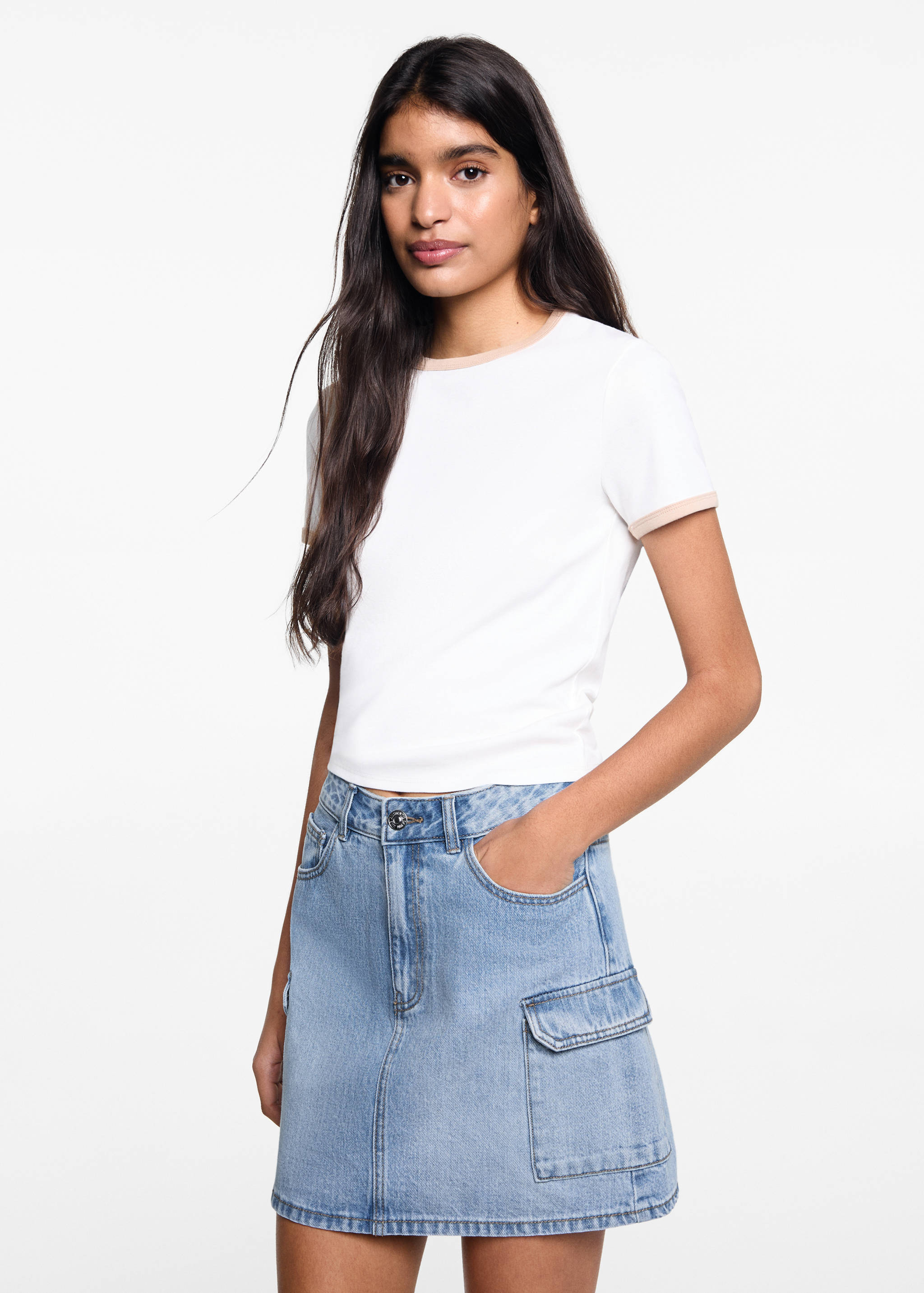 Denim cargo skirt - Medium plane