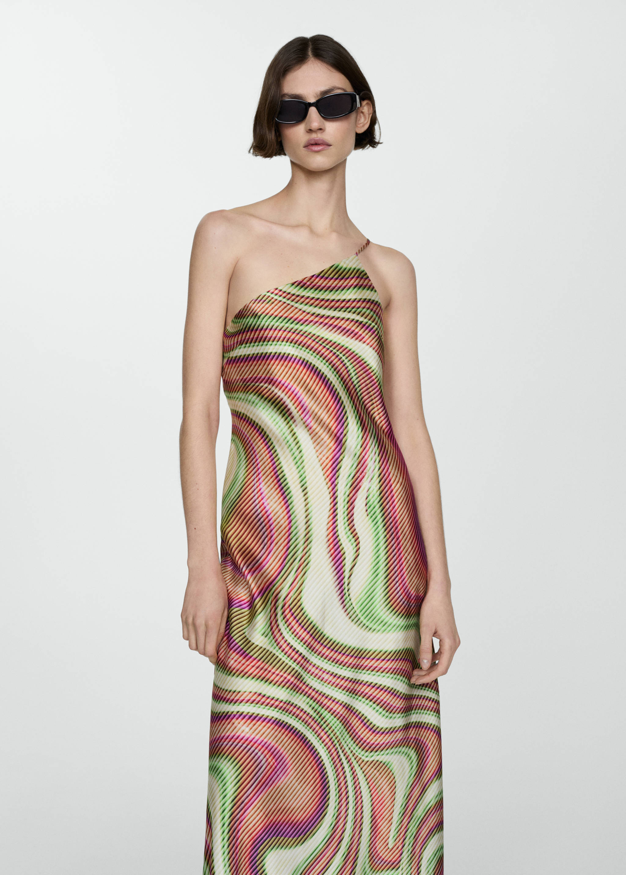 Printed satin dress - Medium plane