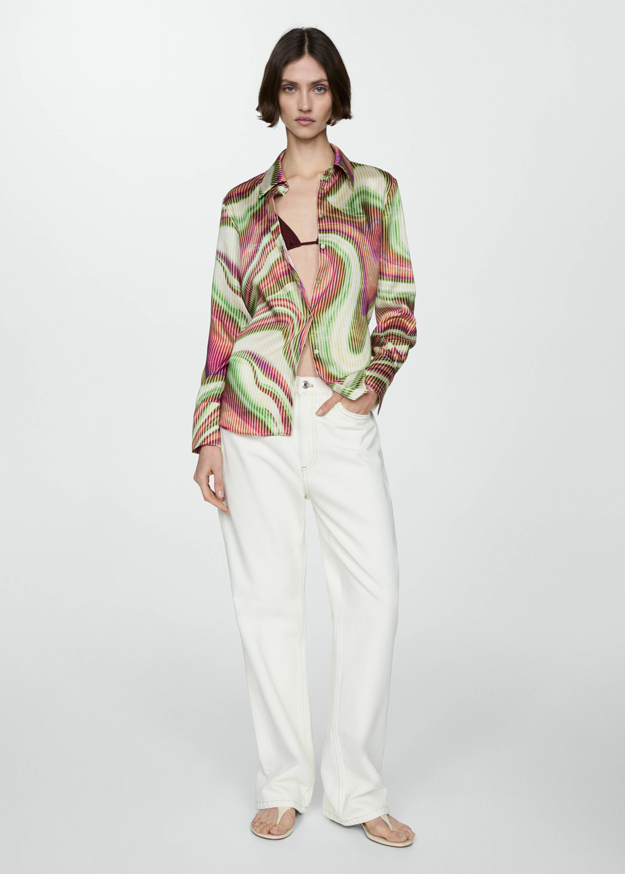 Satin print shirt - General plane