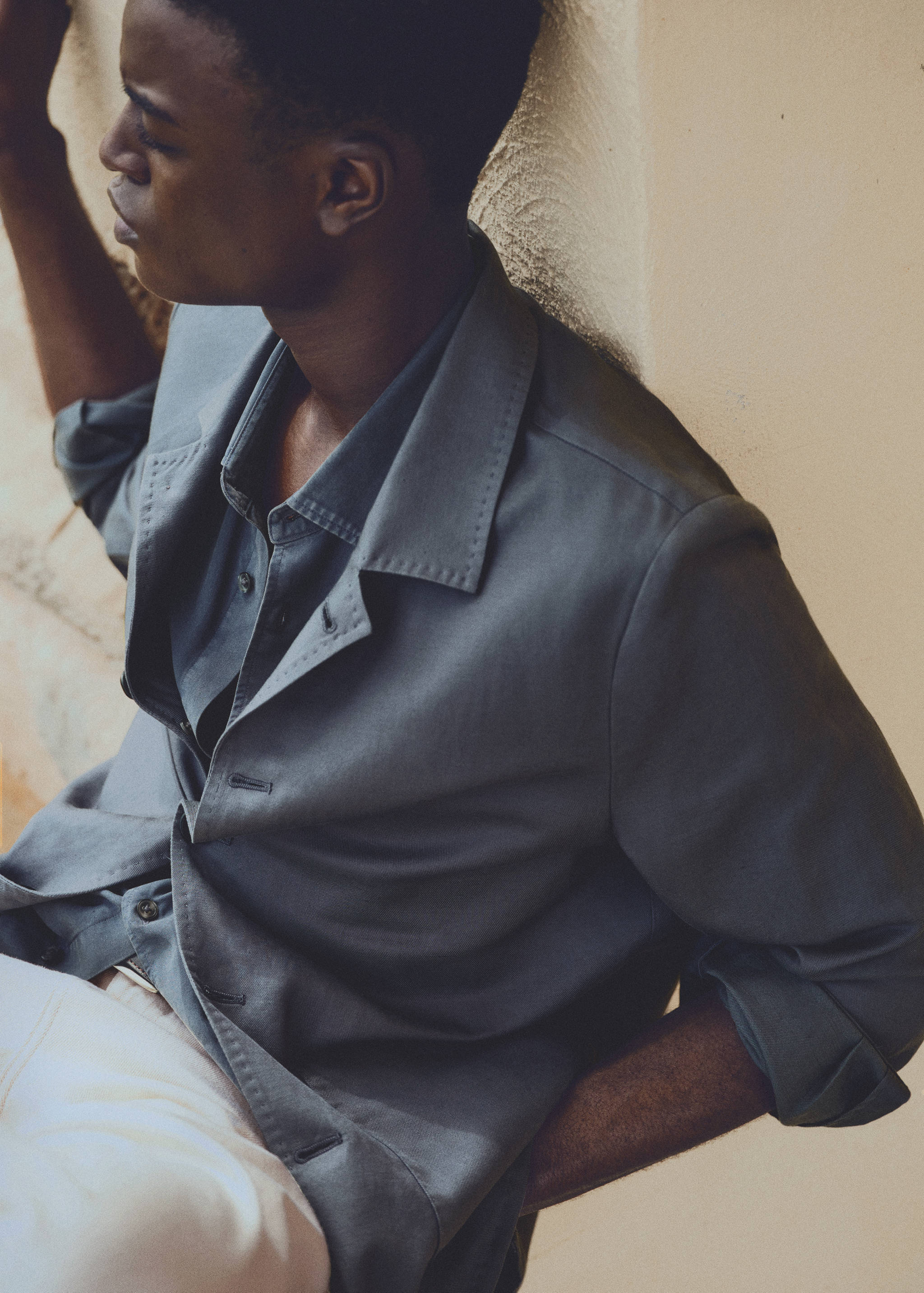 Lyocell linen overshirt with pockets - Details of the article 3