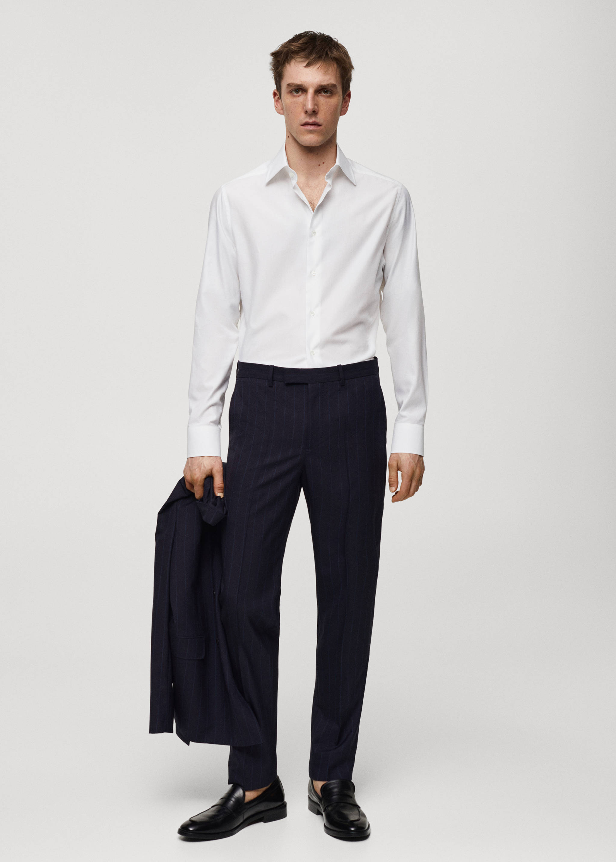 100% cotton slim-fit twill shirt - General plane