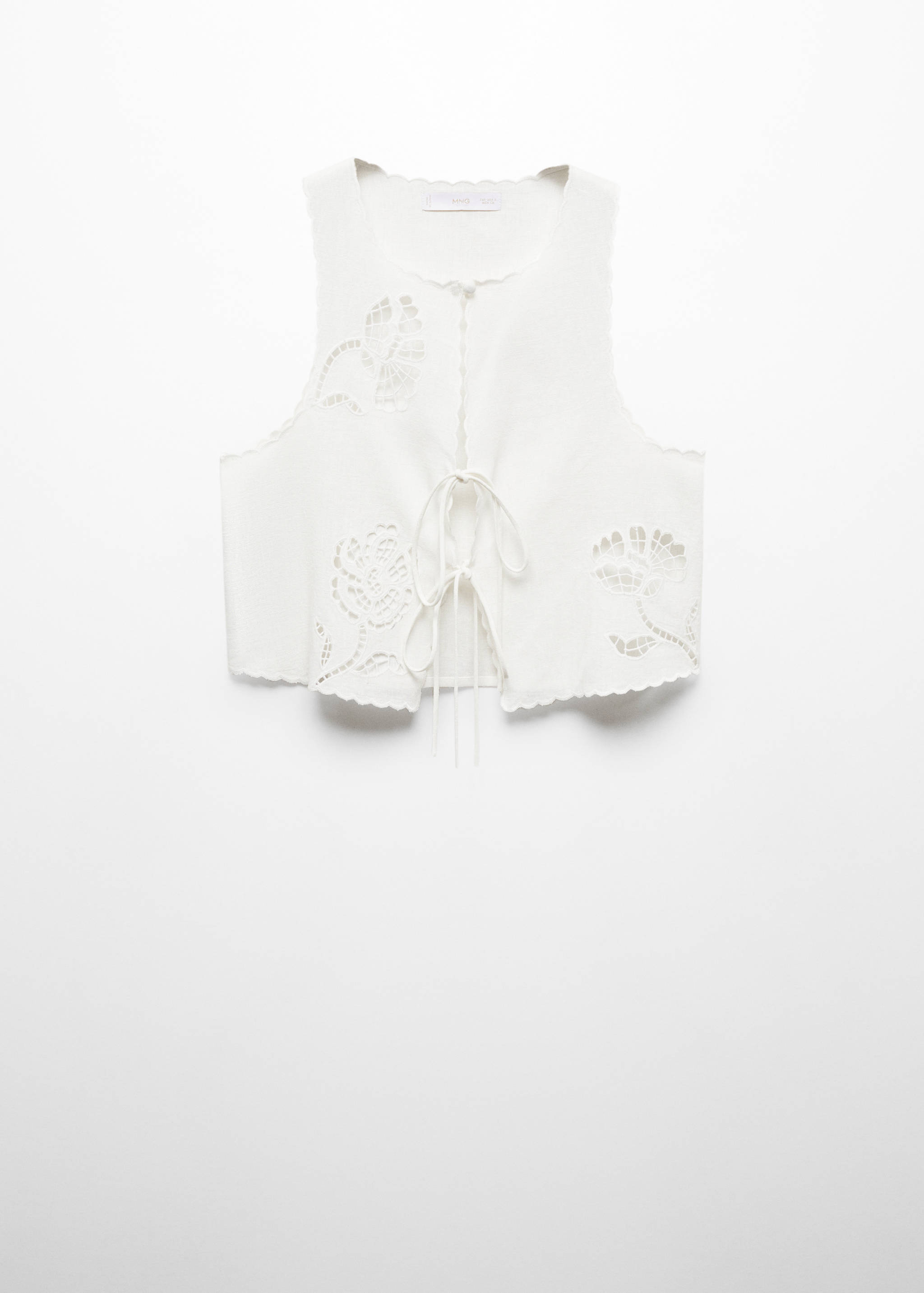 Linen top with lace detail - Article without model