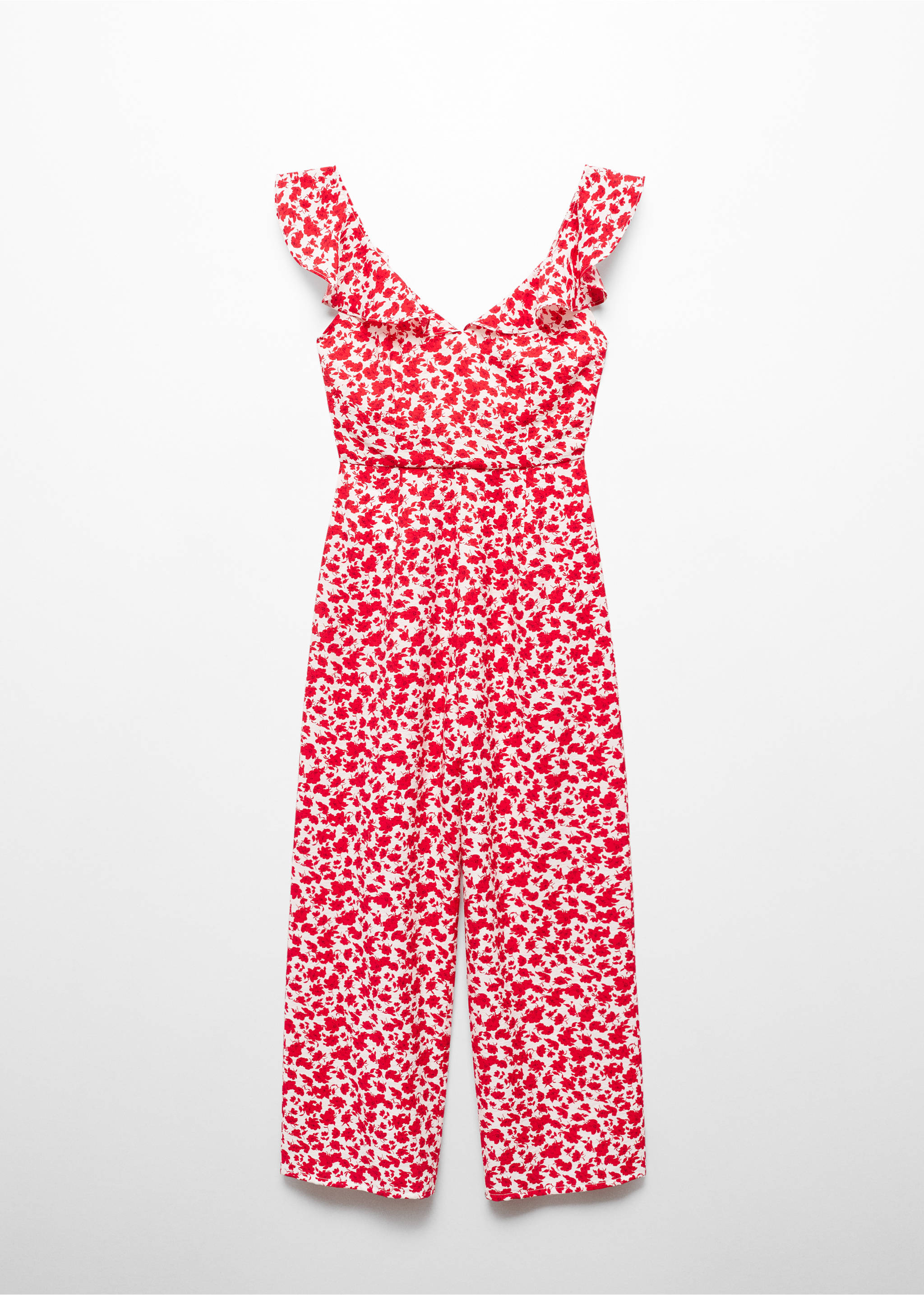 Floral-print long jumpsuit - Article without model, Red. Ref: 67068642-00.