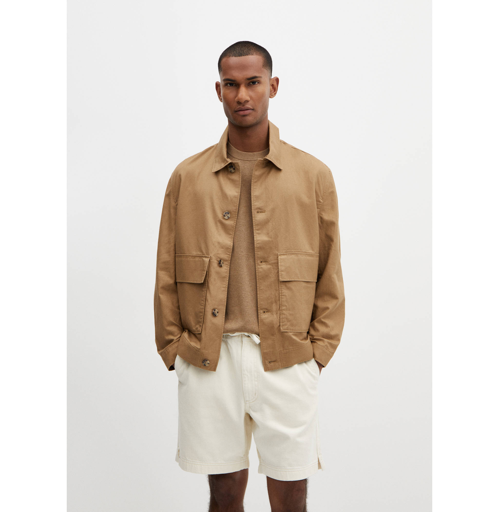Surchemise Tencel lin poches - Plan moyen