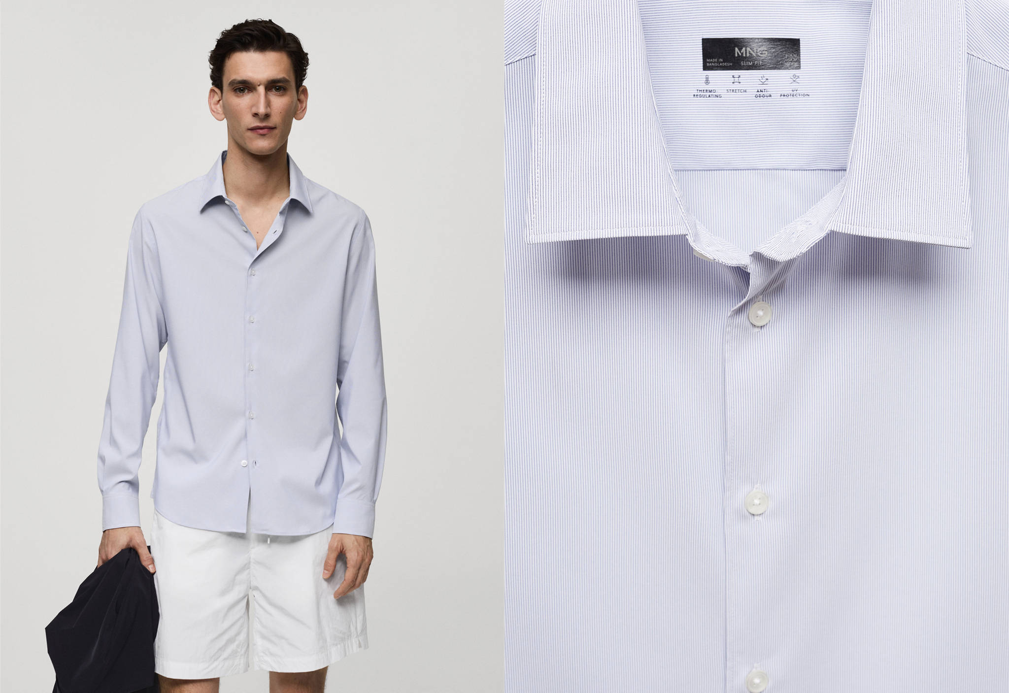 Chemise slim-fit rayures tissu stretch - Plan panoramique